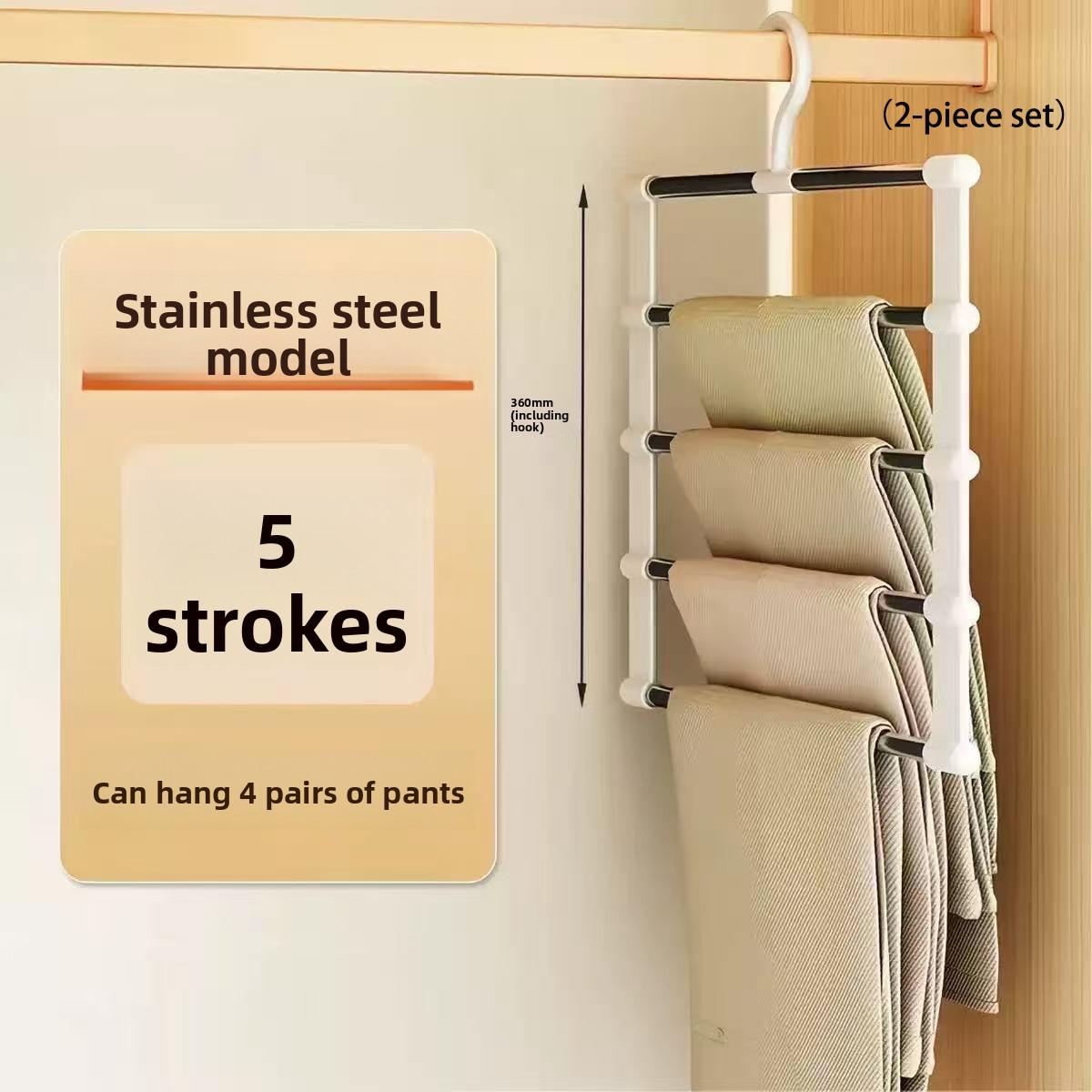 Multi-Layer Home Use Seamless Pants Hanger, Foldable Clothes Rack Space Saving Closet Organizer, Multifunctional Hanger, Durable Storage Solution