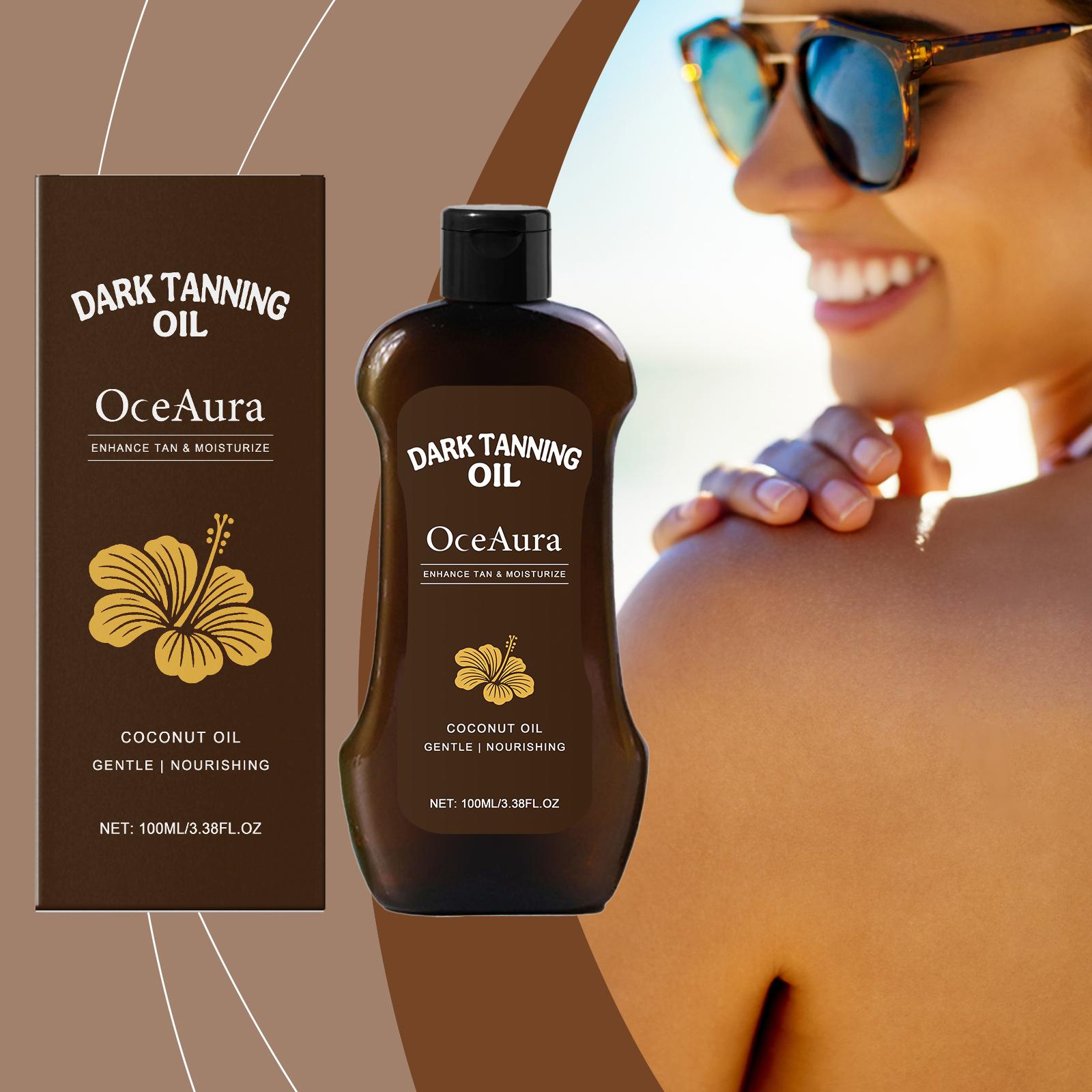 OceAura Body Darkening Oil - Body Care Products for Natural Look, Darkens Tan, Nourishes and Moisturizes Skin