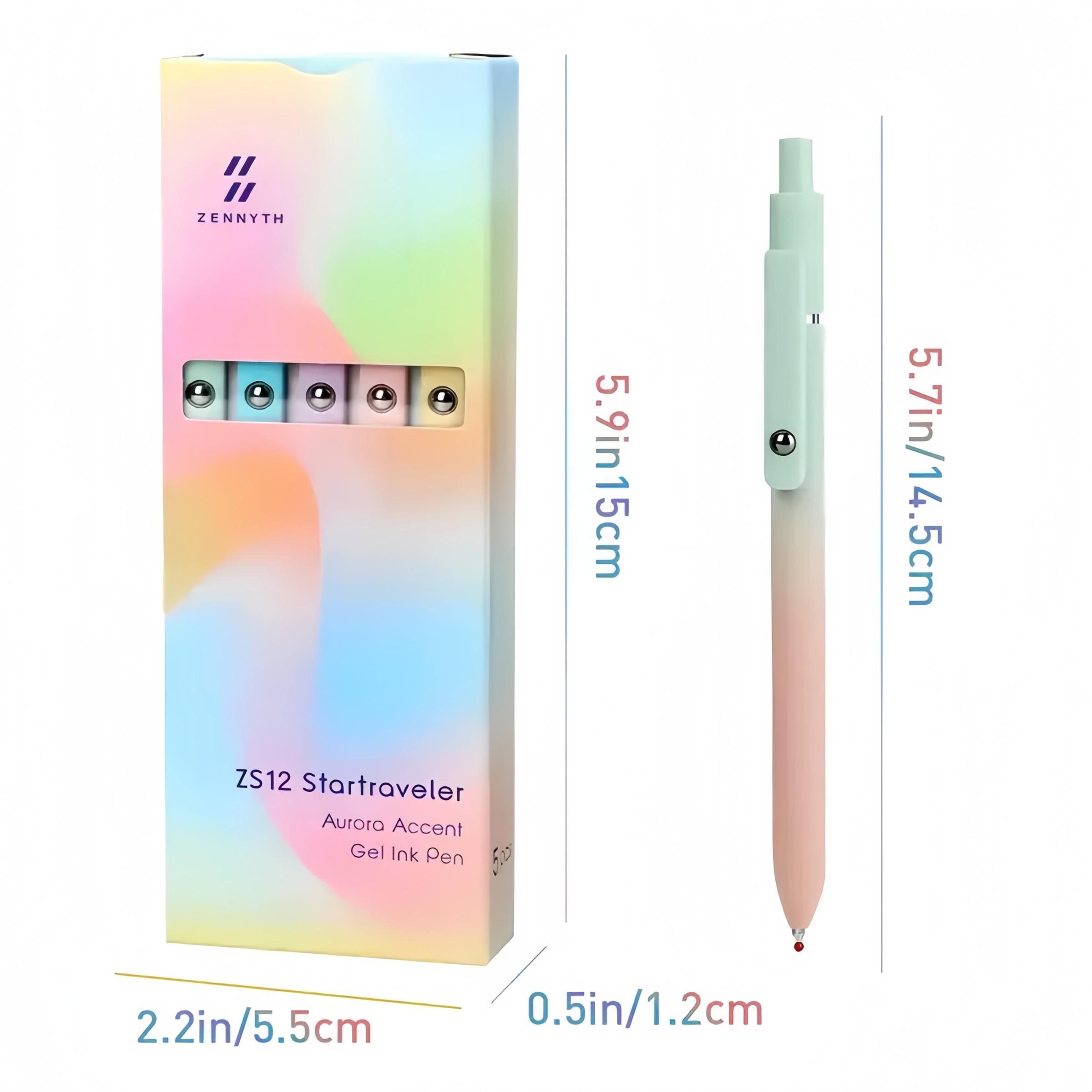 Rainbow Style Compression Quick Drying Pen Set, Ideal for Students & Nurses, Perfect Gift for Holidays, Gradient Color Design