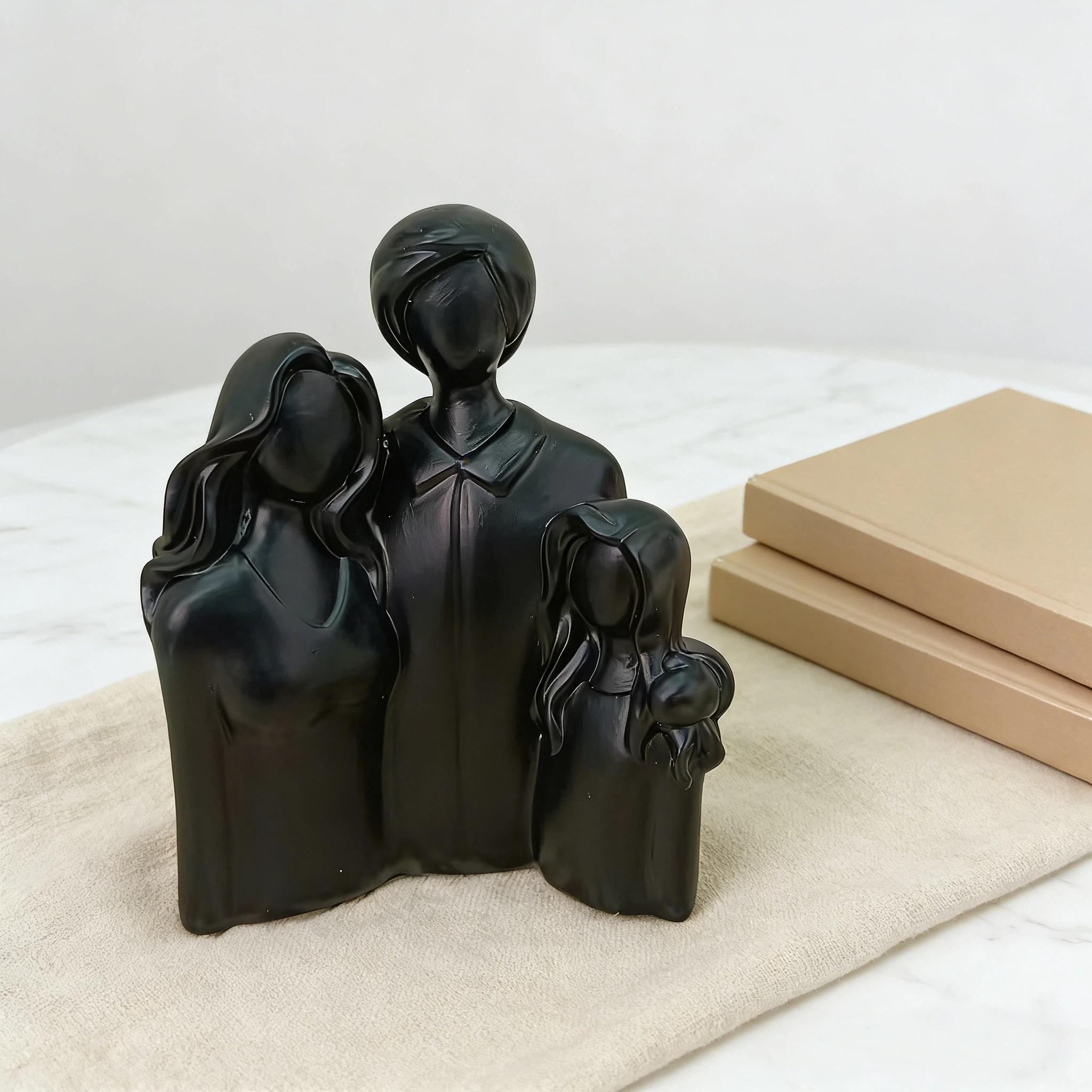 Warm Family Resin Sculpture, Healing Series, Multiple Colors Available, Entryway TV Cabinet Decor, Perfect Gift for Holidays