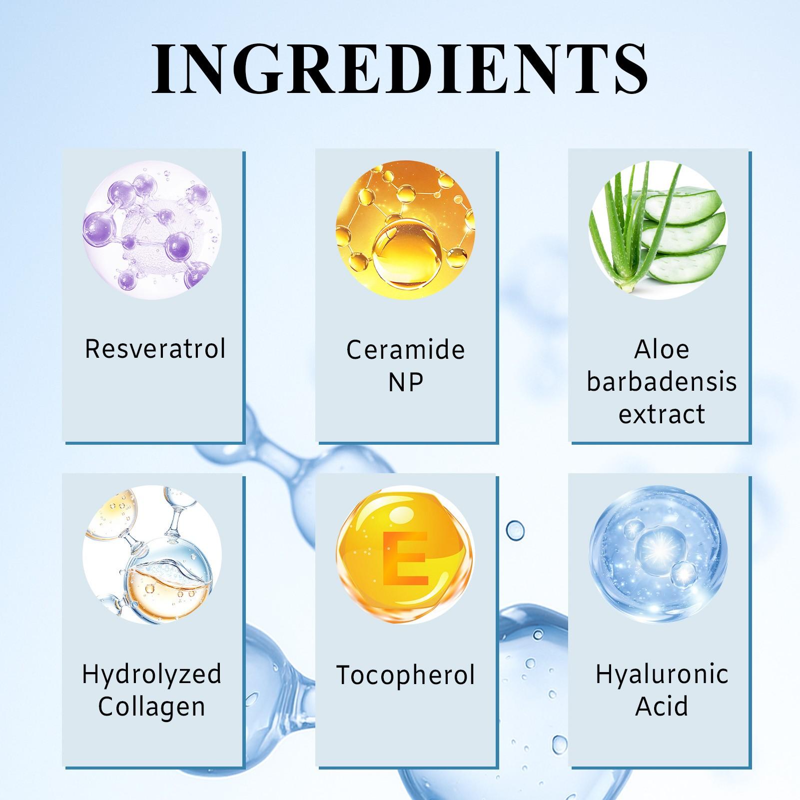 Resveratrol Anti-Wrinkle Face Cream, Hyaluronic Acid & Aloe Vera, Moisturizing Balm, Tightens Skin, Brightens Complexion, All Skin Types