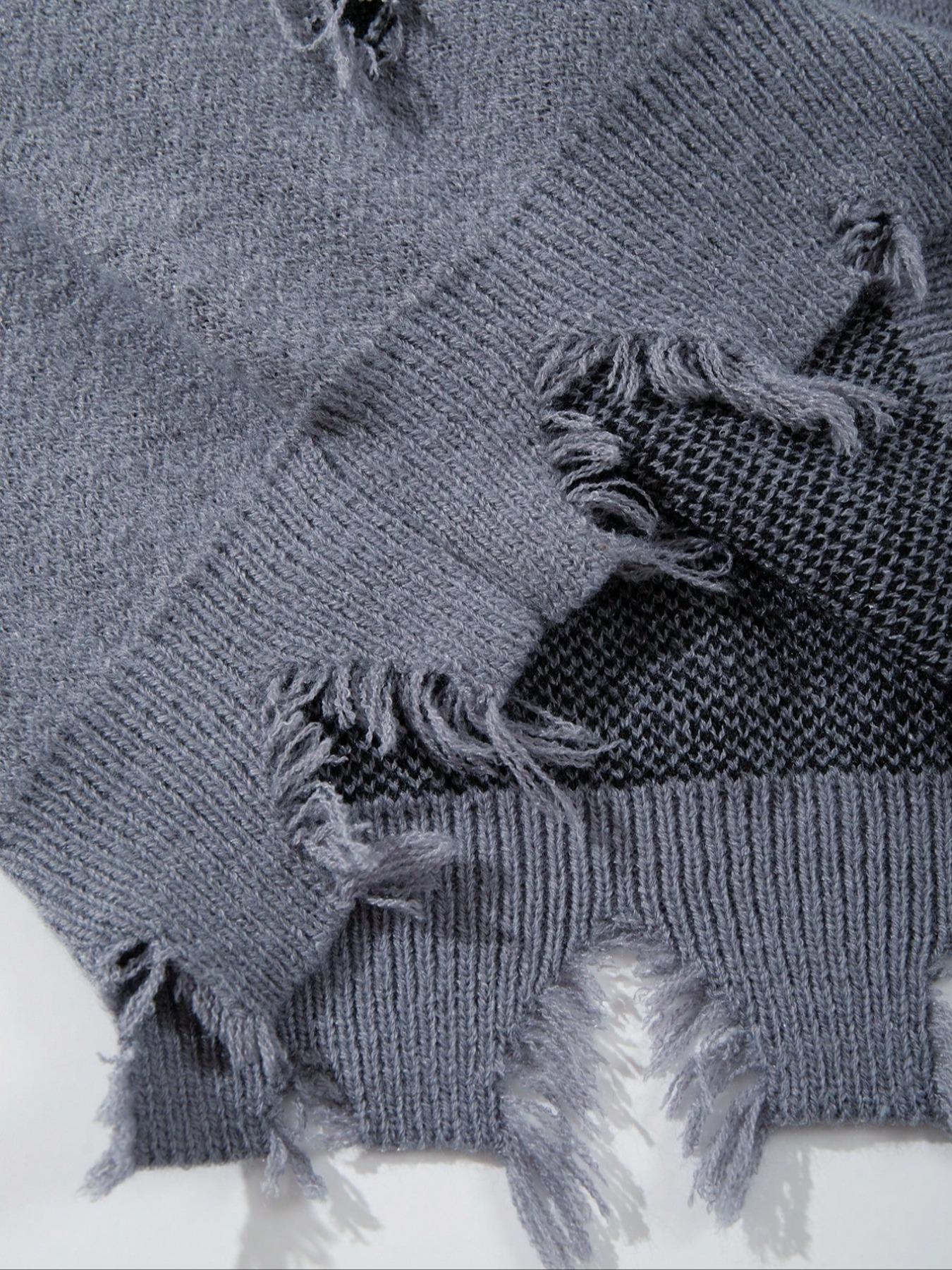 Men's & Women's Street Gothic Letter Print Sweater, Casual Loose-Fit Knitted Pullover, Round Neck Long Sleeve Drop Shoulder Top, Knitwear