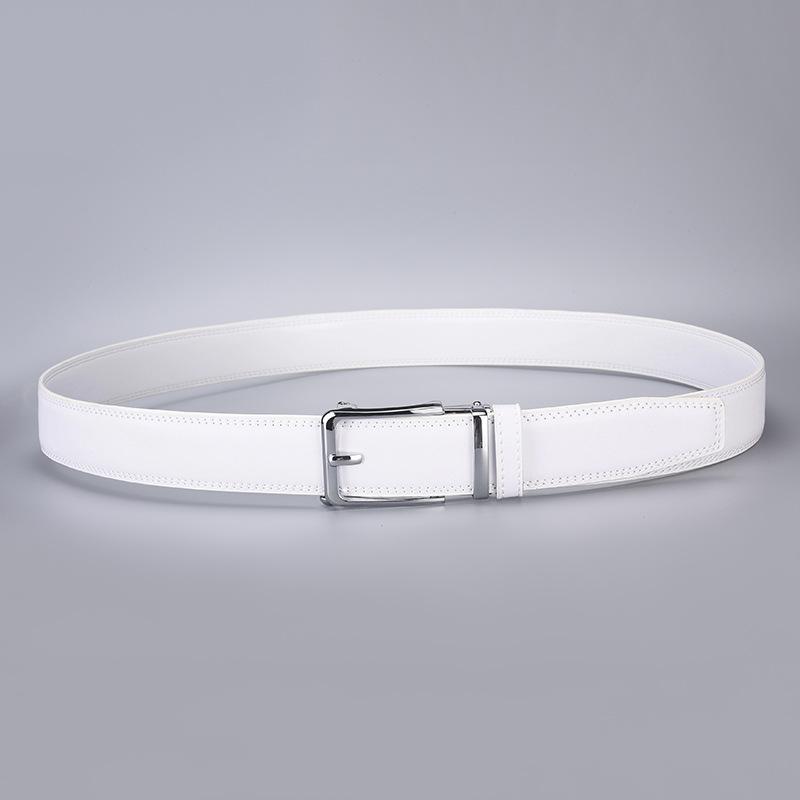 Click Belts for Men Luxury Brand Designer White Automatic Buckle Genuine Leather Men's Jeans High Quality Waist Male Straps