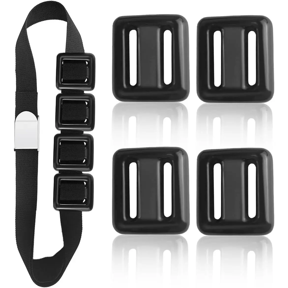 4 Pcs Nylon Scuba Diving Weight Belt with Metal Block Buckle, Coated Dive Weights Belt Suitable for Free Diving