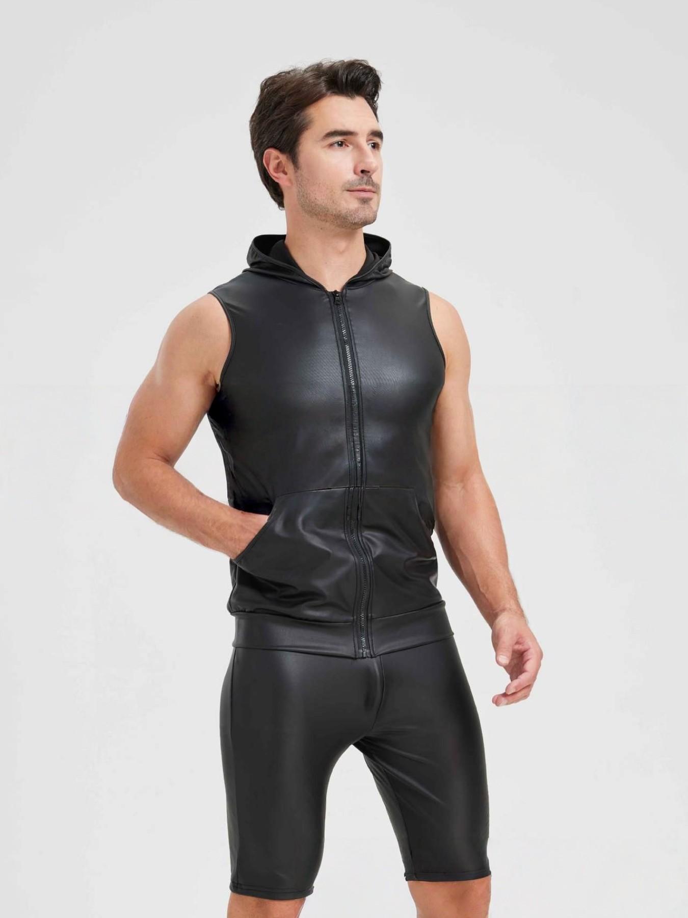 Men's Zipper Vest Jacket, European and American Style, Stage and Bar Performance Wear, Fashionable Upper Garment, Perfect for Shows