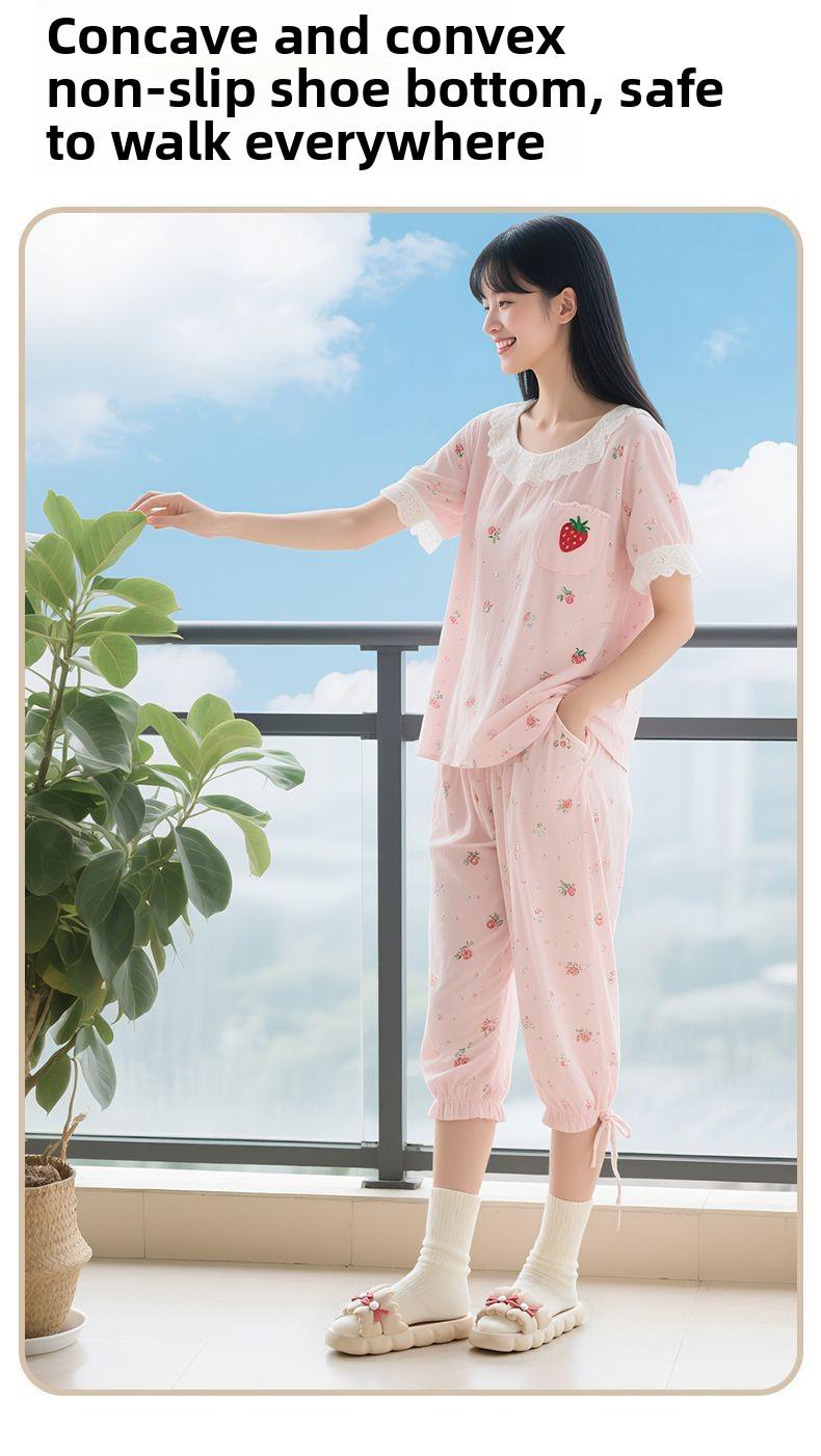 Cute Heart Bow Cloud Slides for Women, Soft EVA Platform Sandals for Summer, Casual Indoor Outdoor Beach Pool Shoes, Comfy Walking Slippers versatile flat