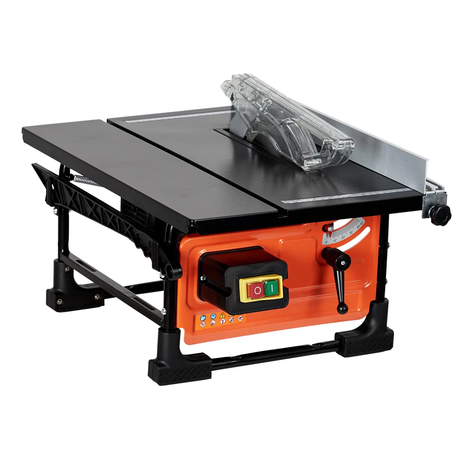 Table Saw for Jobsite,  8-inch 6.7-Amp Copper Motor, Cutting Speed up to 3576RPM, 24T Blade,Compact Portable Table Saw Kit with Sliding Miter Gauge DIY Woodworking and Furniture Making, Orange