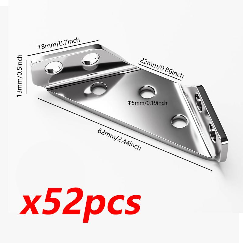 12/32/52pcs universal corner code, multifunctional corner Sturdy Metal bracket connector, fastener furniture repair, used for tables, chairs, cabinets, TV cabinets