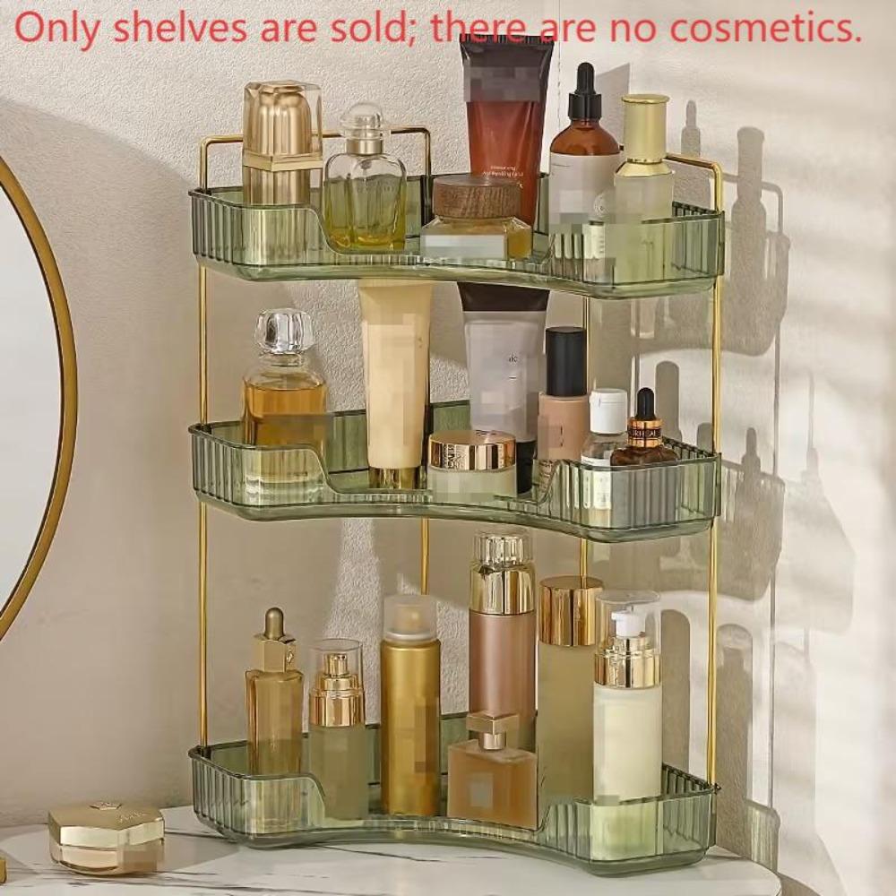 Corner bathroom storage rack, perfume tray for bathroom countertops and vanity organizer, cosmetic storage box, corner storage and organizer rack suitable for bathrooms, kitchens and vanities