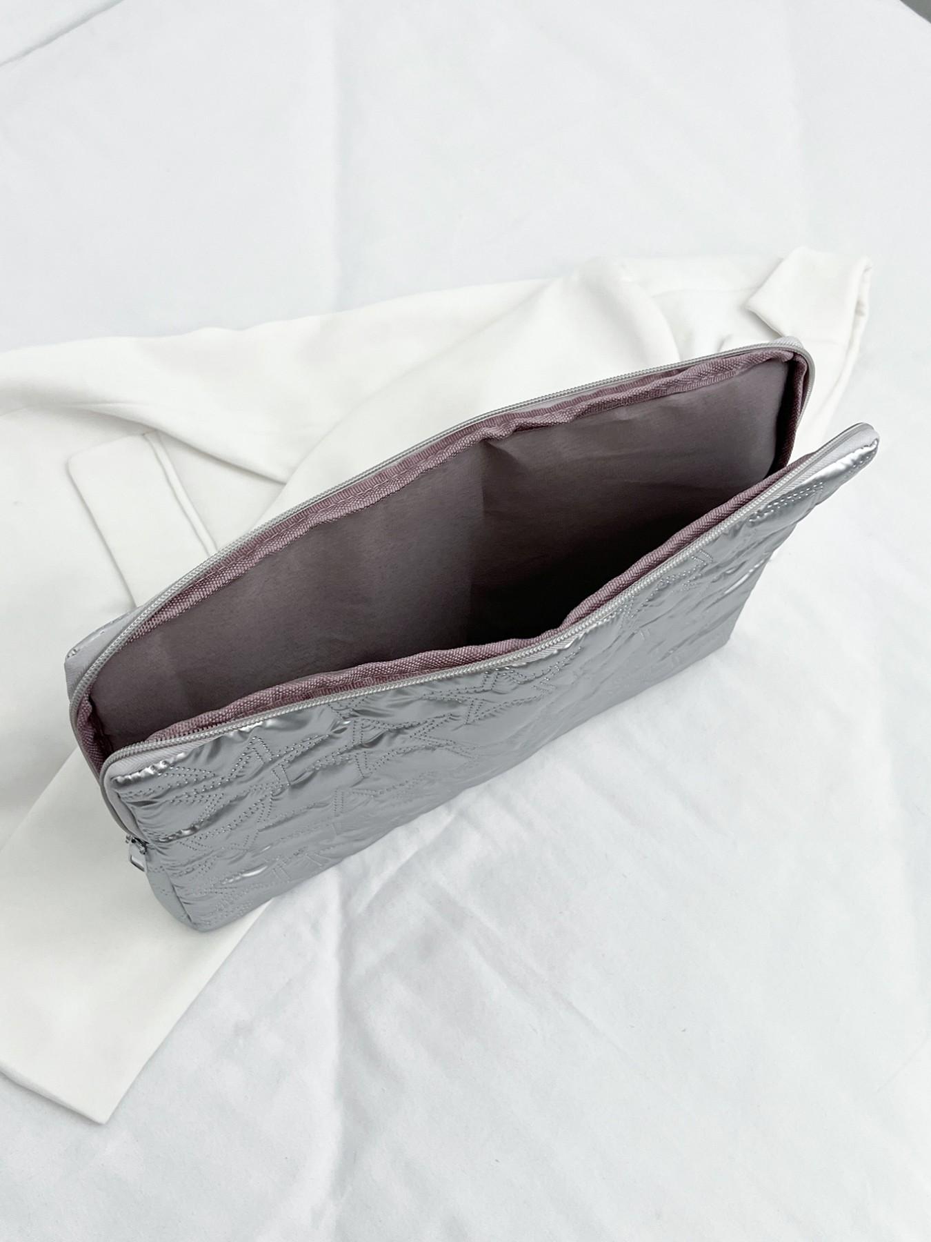 Star Pattern Laptop Backpack, Silver Color Five-Point Star Design, Multi-Size Notebook Case, Ideal for Teachers and Students