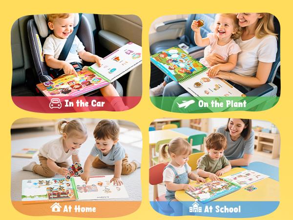 JoyCat Preschool Montessori Busy Book for Kids - Language Sensory Toy, Busy Board, Alphabet Flashcards, Color Recognition, Counting Games, Farm Animals Matching, English & Spanish Version, Daily Life Themes, Autism Learning Material, s,summerwins JoyCat Preschool Montessori Busy Book for Kids - Language Sensory Toy, Busy Board, Alphabet Flashcards, Color Recognition, Counting Games, Farm Animals Matching, English & Spanish Version, Daily Life Themes, Autism Learning Material, s,summerwins