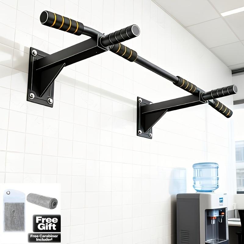 Commercial Strength Wall Pull-Up Bar | 1400LB Max Load, Complete Home Gym Station with Hanging Straps, Great for Strength Training, Dips, Chin-Ups, Push-Ups & Core Exercises – Matte Black, Pro-Grade Gym Equipment