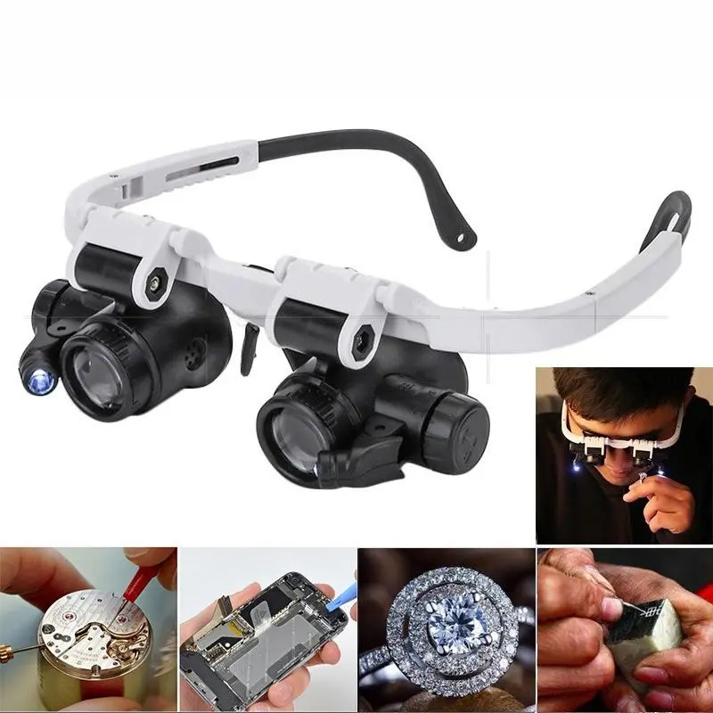 Unisex High-Power LED Magnifying Glass Accessory - 8x/15x/23x Dual-Lens Clarity Design, USB Fast Charging, Durable ABS Plastic, Adjustable Hooks, Precision Tool for Electronics Repair