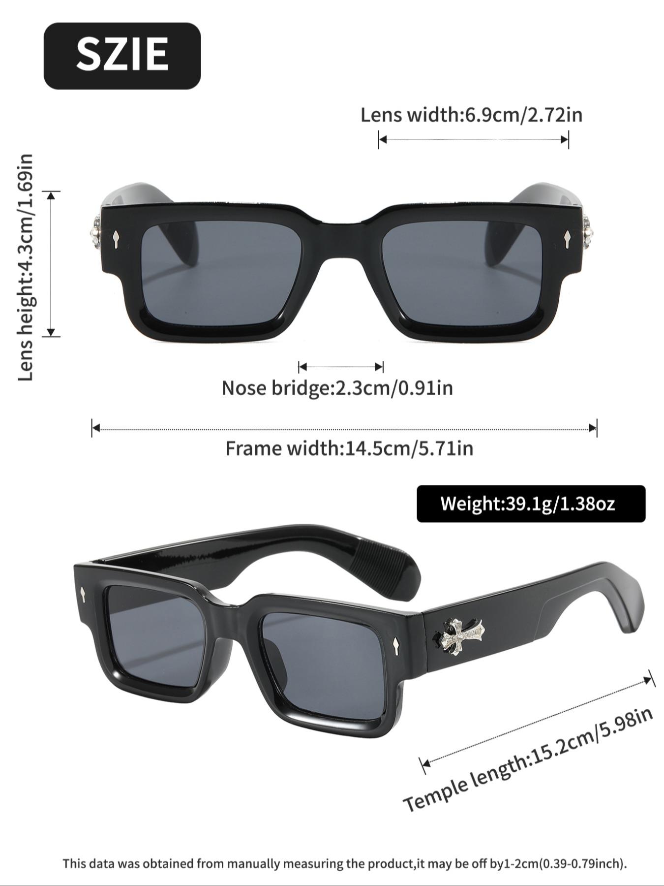 Classic Rectangular Men's Sunglasses, Trendy Shades, Rectangle Sunglasses, Perfect for Casual Activities, Vacations and Dating, Stylish and Comfortable Eyewear, High Quality Lightweight Durable Sunglasses