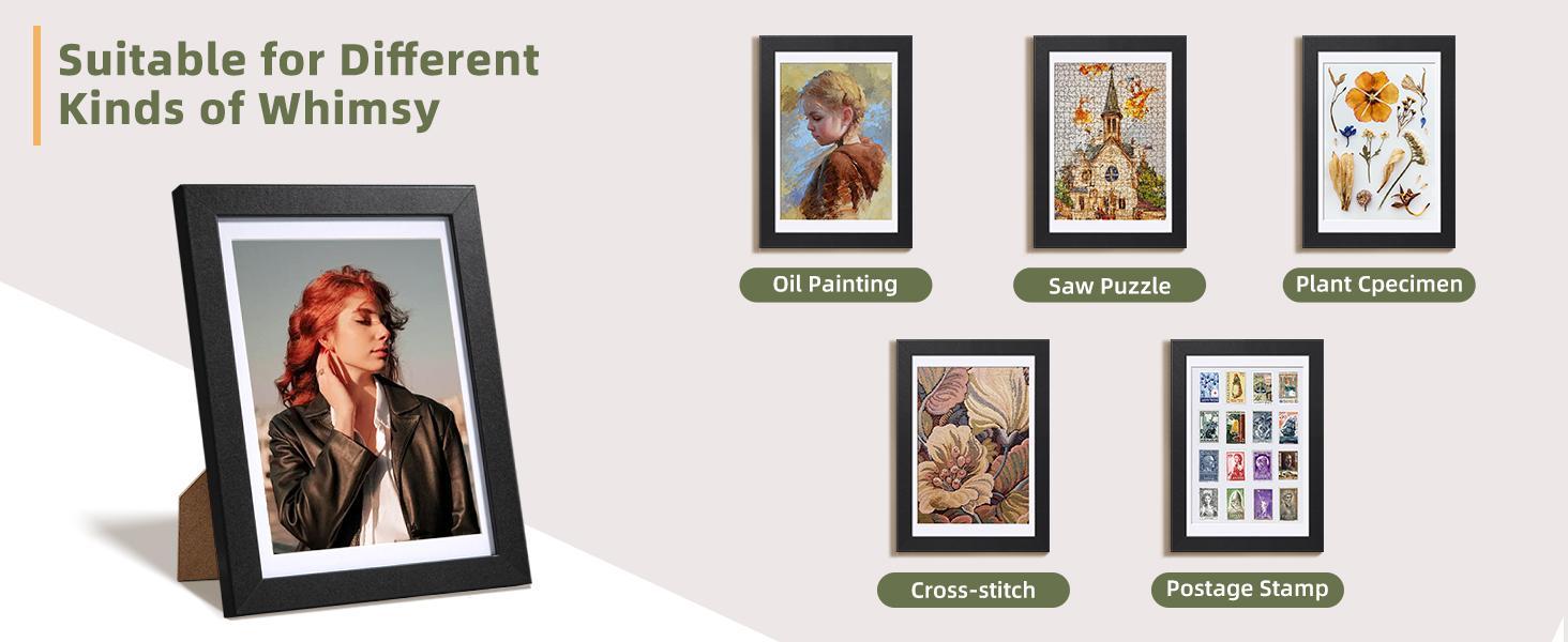 5-Pack Rectangular Black 4x6 Picture Frames, Wall or Tabletop Display, Holds 3.5x5 Photos with Mat or 4x6 Without, Modern Classic Home Decor Gallery Wall Set
