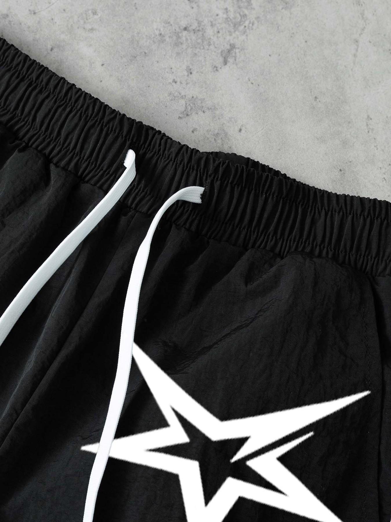 Stars Pattern Casual Set Short Sleeve Zipper Shirt + Gym Shorts Two-Piece Set, Breathable Comfort Spring Summer Daily Wear Activewear Set Stars Pattern Casual Set Short Sleeve Zipper Shirt + Gym Shorts Two-Piece Set, Breathable Comfort Spring Summer Daily Wear Activewear Set