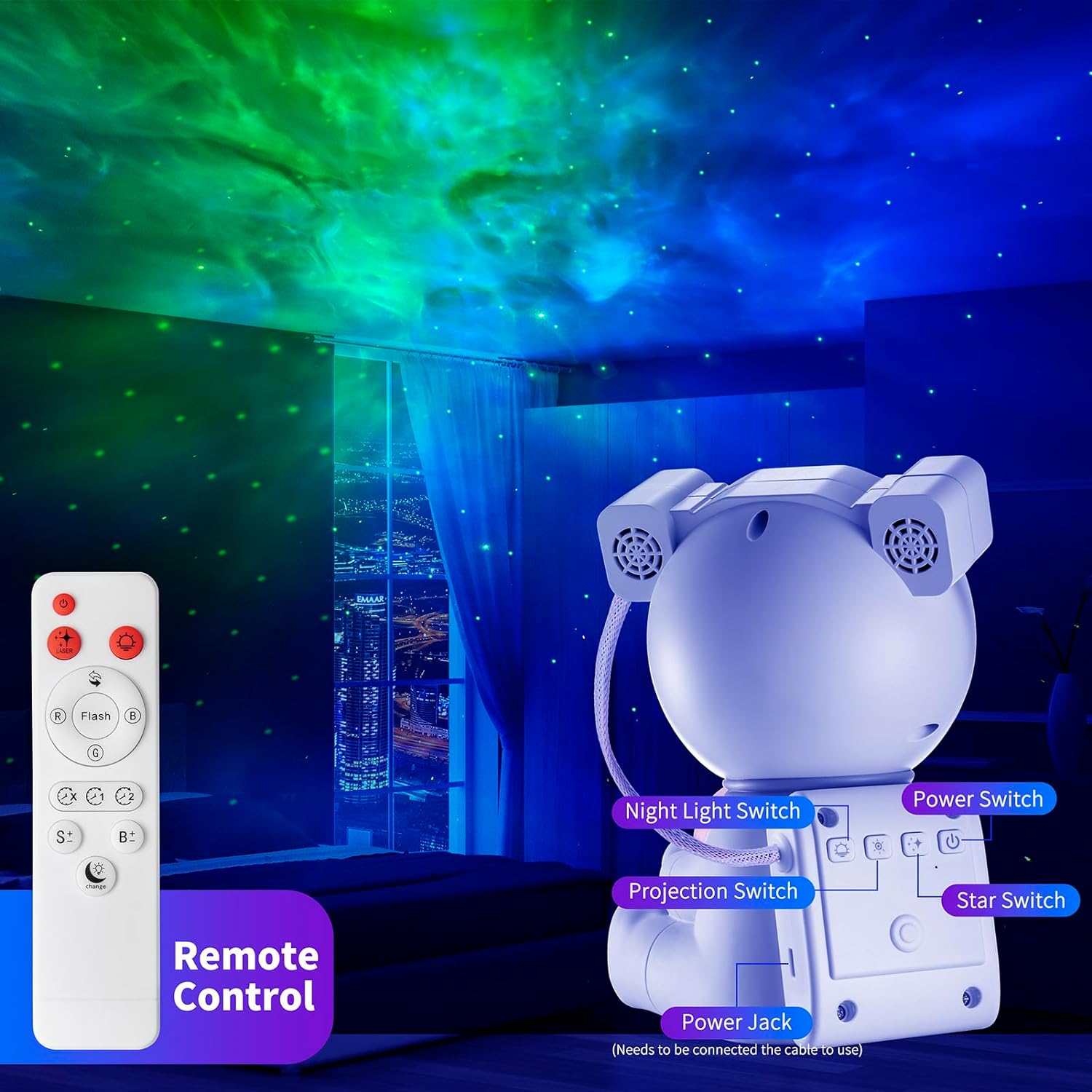 Astronaut Galaxy Projector, Star Projector for Bedroom, LED Night Light for Kids Room with Timer and Remote, Room Decor Aesthetic, Home Decor, Gifts for Adults, Teens, Christmas, Birthday Christmas gift#fathersdaygifts