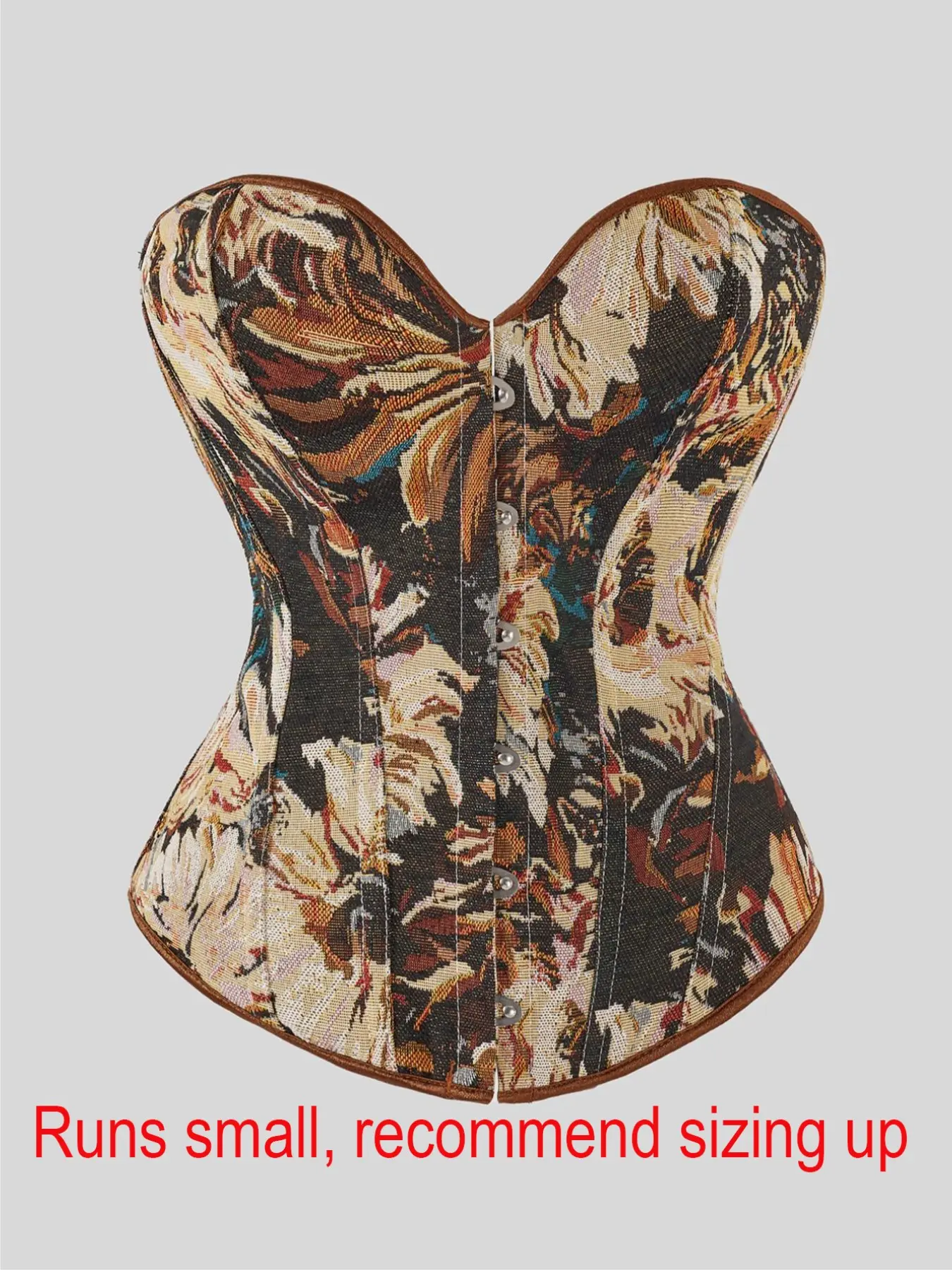 Women's Floral Print Shapewear Tops, Fashionable Lace Up Closure Body Shaping Corset, Tummy Control Shaper for Women, Corset Style Shapewear, Belly Control Corset