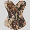 【Black Friday】Women's Floral-Print Overbust Corset Top with Lace-Up Back Closure, Body-Shaping Tummy-Control Shapewear