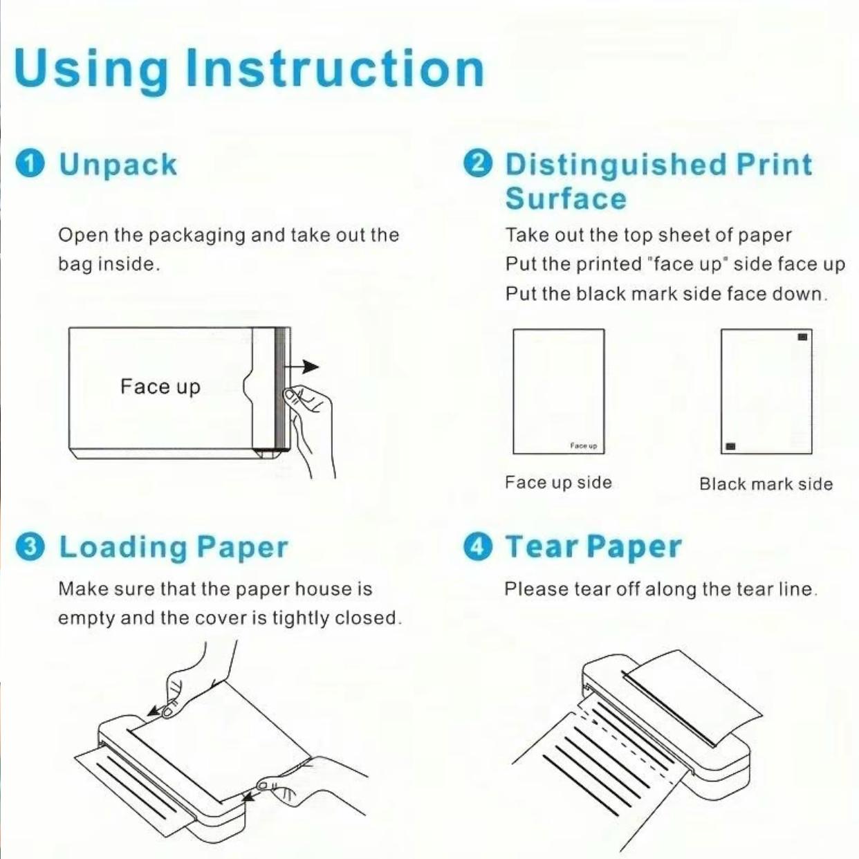 200 Sheets A4 Thermal Paper, Suitable for Portable Printers, Continuous Foldable Thermal Paper, High-Quality Files (8.27x11.69 Inches)