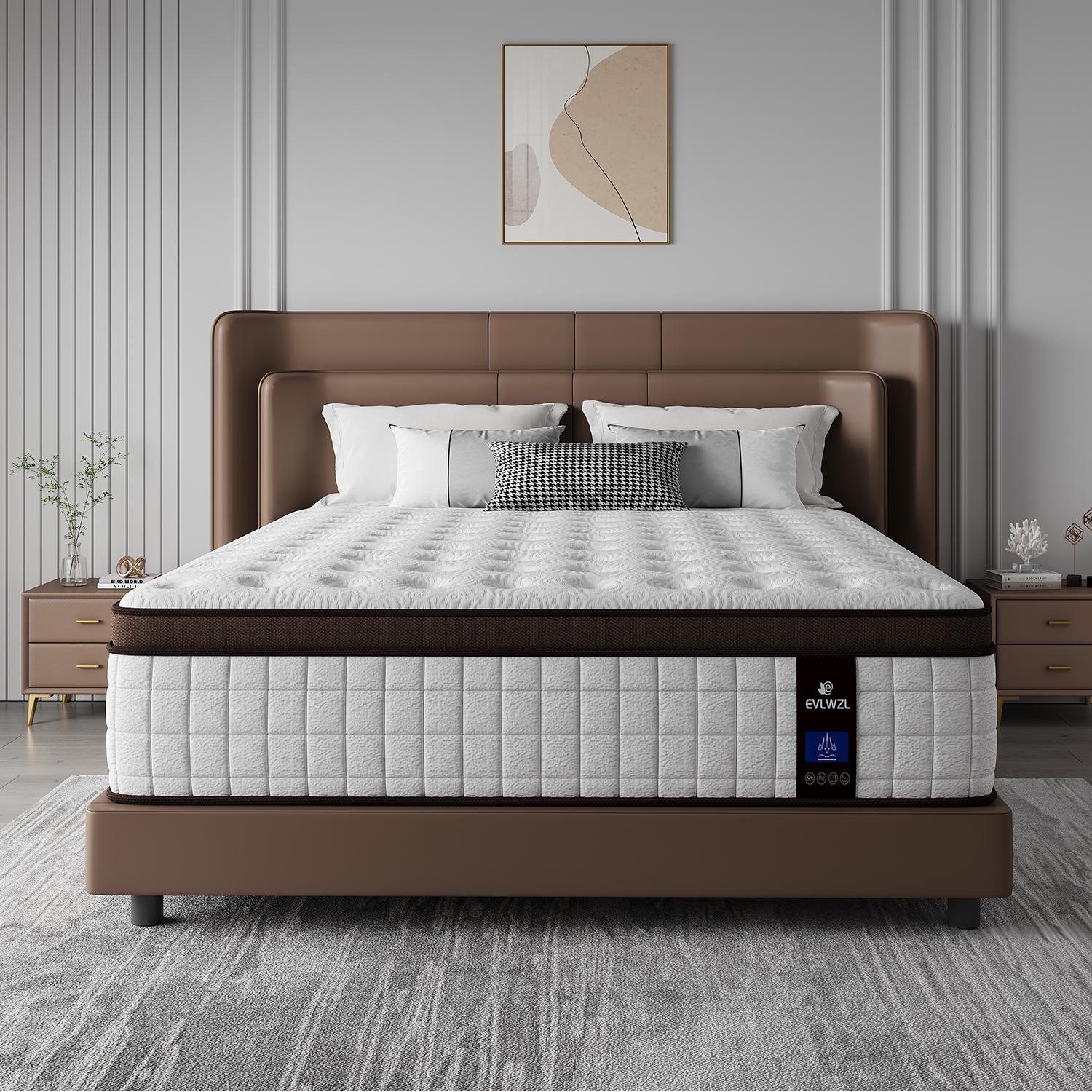 【miyedao】8/10/12/14 Inch Twin, Full, Queen, King Mattress Memory Foam And Spring, Hybrid MattressMedium Firmness, Lumbar Support, For Home Rooms Hotels, Boxed Halloween ChristmasGift Furniture Ergonomic mattress queen size mattress