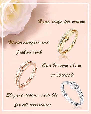 8Pcs Spinner Rings for Anxiety Relief Stainless Steel Rings for Women Men Anti Stress Band Rings Set Fidget Rings for Anxiety