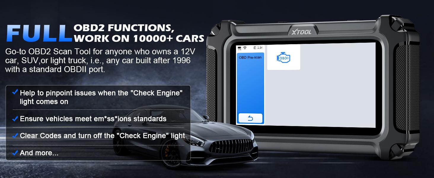 [Summervibes] XTOOL D5 OBD2 Scanner Greenish ECM/TCM/ABS/SRS Car Diagnostic Tool, Electronic Brake Reset, ABS Bleed, Throttle Relearn, Clear Check Engine Light, Lifetime Free Updates car diagnosis scanner Automotive Vehicle Special Functions Obd2 Obdii su