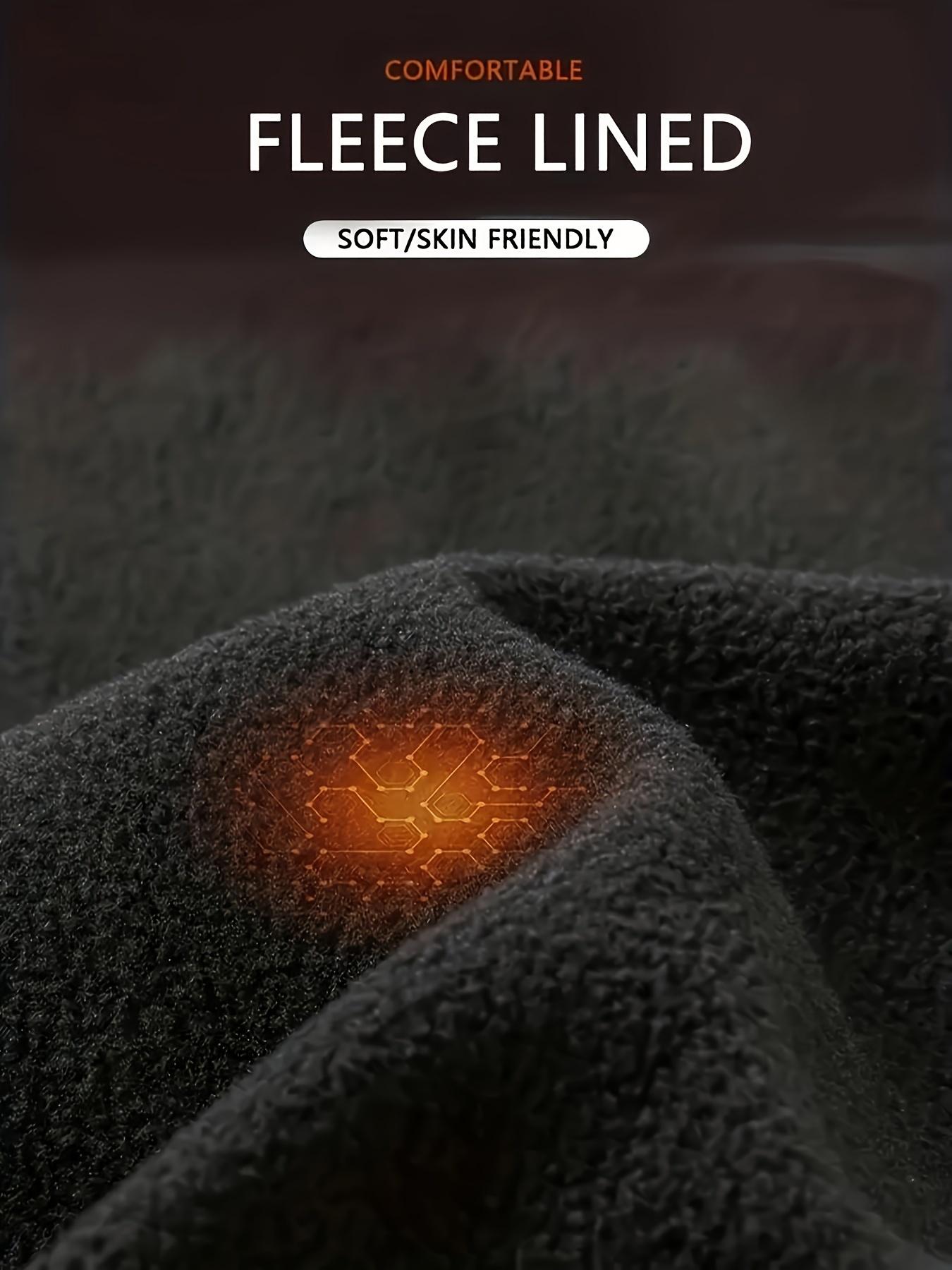 4PCS Men's Thermal Base Layer Set – Ultra High Collar Compression Tops & Pants, Tech Fleece Lined Warm Athletic Underwear for Winter Training, Skiing, Running, and Outdoor Activities