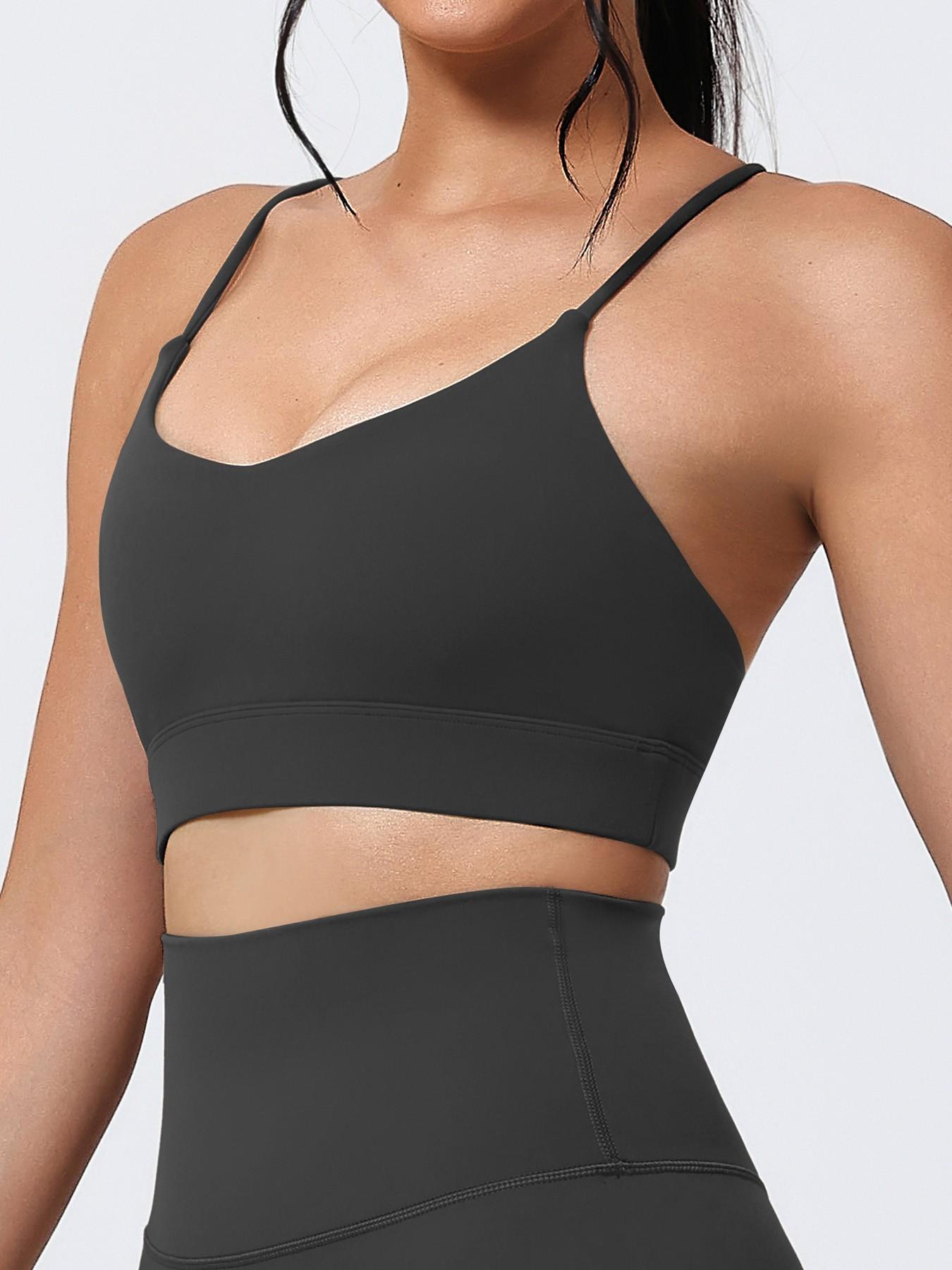 Women's Sexy Backless Sports Bra, Yoga Underwear, Cross-Back Design, Nylon Spandex Fabric, Soft Breathable Comfort, All Seasons