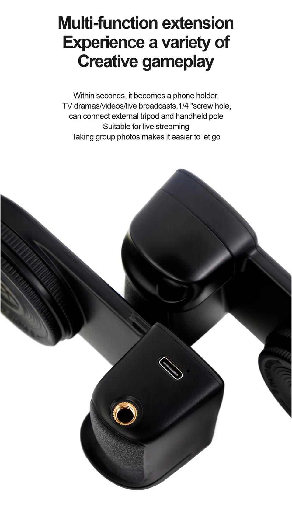 Bluetooth-compatible Compatible Shutter Selfie Stick with Flashlight and 1/4 Inch Screw Mirror Camera Photo Stabilizer