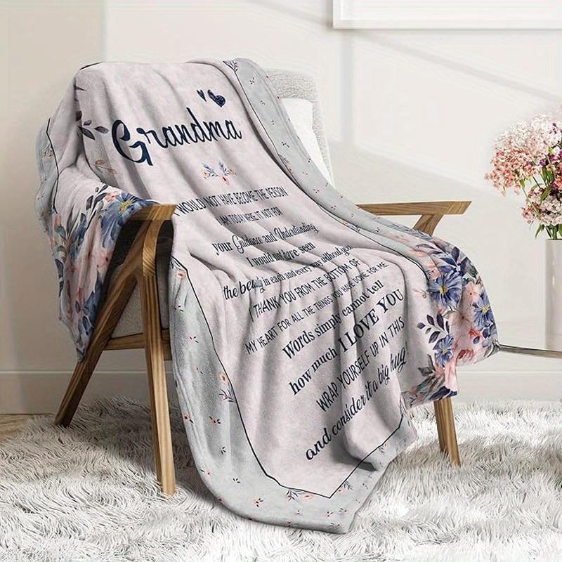 Gifts for Grandma from Grandchildren - Grandma Birthday Gifts Blanket, Grandma Gifts for Mother's Day, Christmas, Thanksgiving, Fluffy Blanket for Gifts for Grandma-280GSM