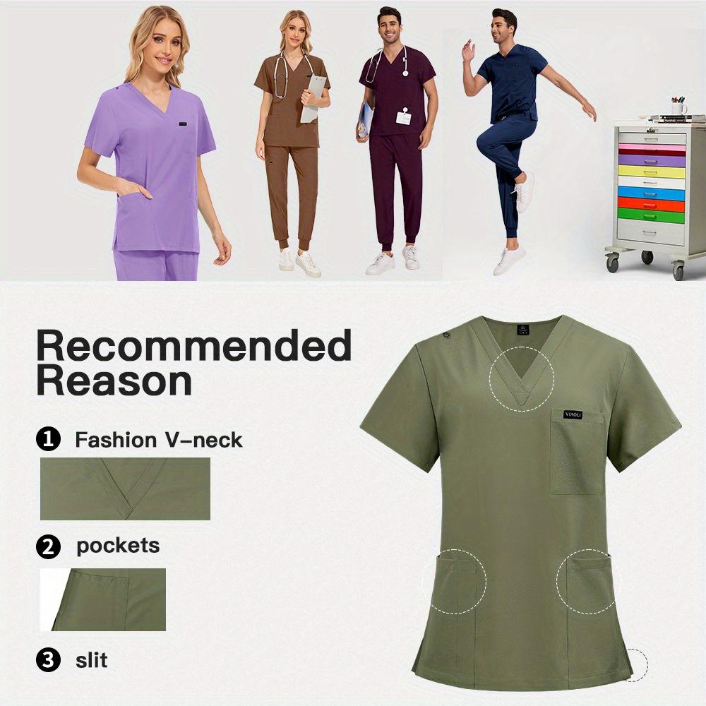 Comfortable Leisure Care Center Daily Practical Work Clothes Set Women Unisex Doctor Hospital Uniform Top Jogger Pants Veterinary Nursing Uniforms