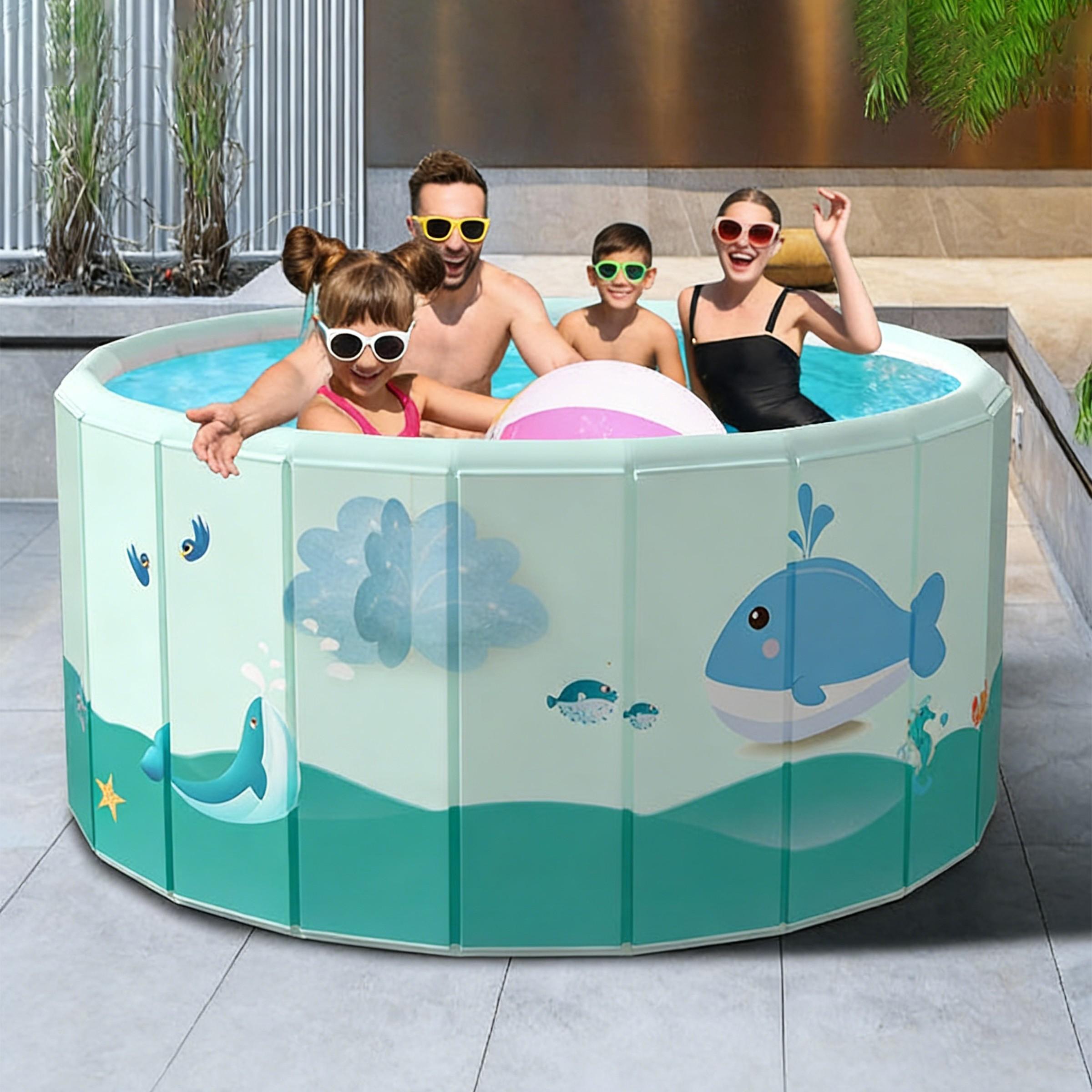 1piece No-Inflation Foldable Swimming Pool Home Outdoor Thickened Pool Fence Game Sand Pit Durable Design Easy Assembly