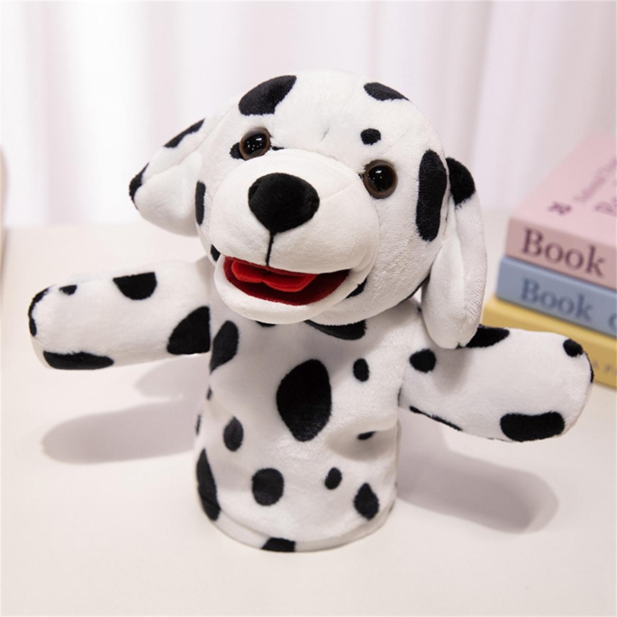 25cm/9.84inch Puppy Hand Puppet Series Plush Toys, soft and fluffy stuffed animals, Dalmatian/Little Yellow Dog/Husky/Corgi, suitable for parent-child interaction, pretend play, role-playing, classroom props, birthday gifts, party games, graduation season