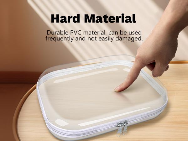 Premium Clear Hard Shell Zipper Case 3PCS Transparent PVC Plastic Laces Closure Storage Bins for Tools & Small Objects Portable Travel Organizer Set Colorful Marker Pen Colorful Highlighter Marker Color Pencils