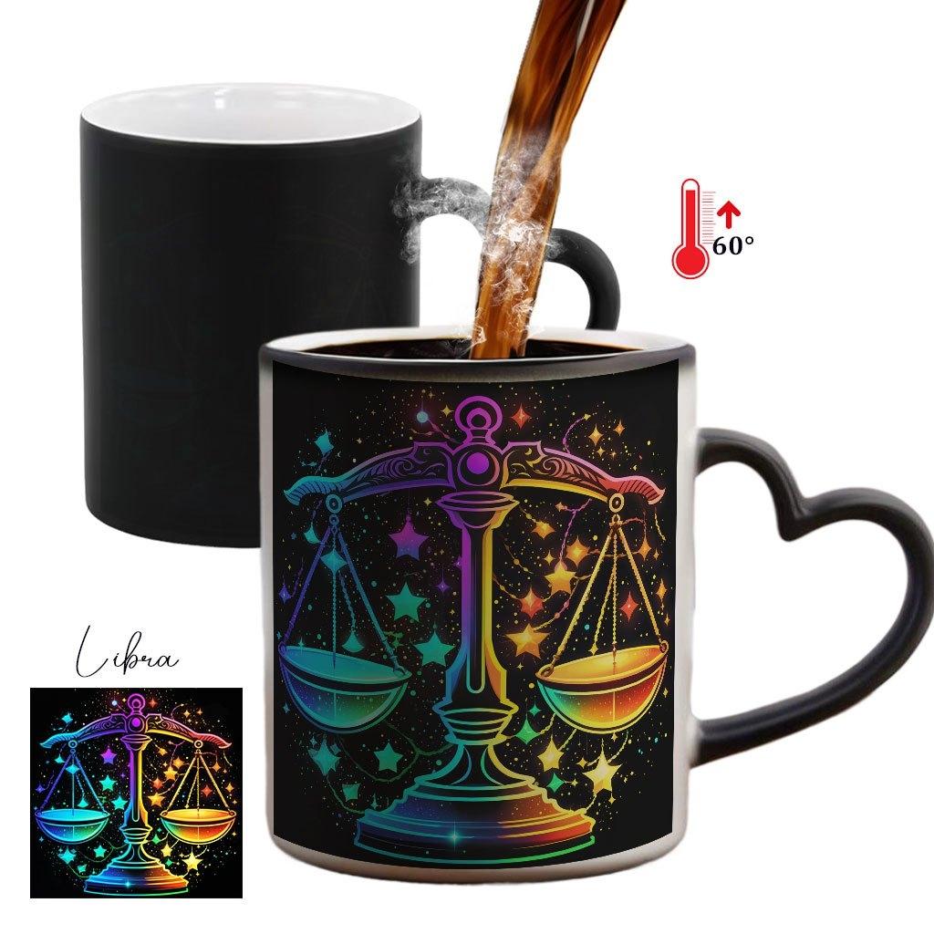 1pc Twelve Zodiac Signs Magic Color-Changing Mug with Heart-Shaped Handle & 12 Constellation Design - Temperature-Sensitive Cup, Coffee Mug, Coffee Mugs, Stylish Drinkware