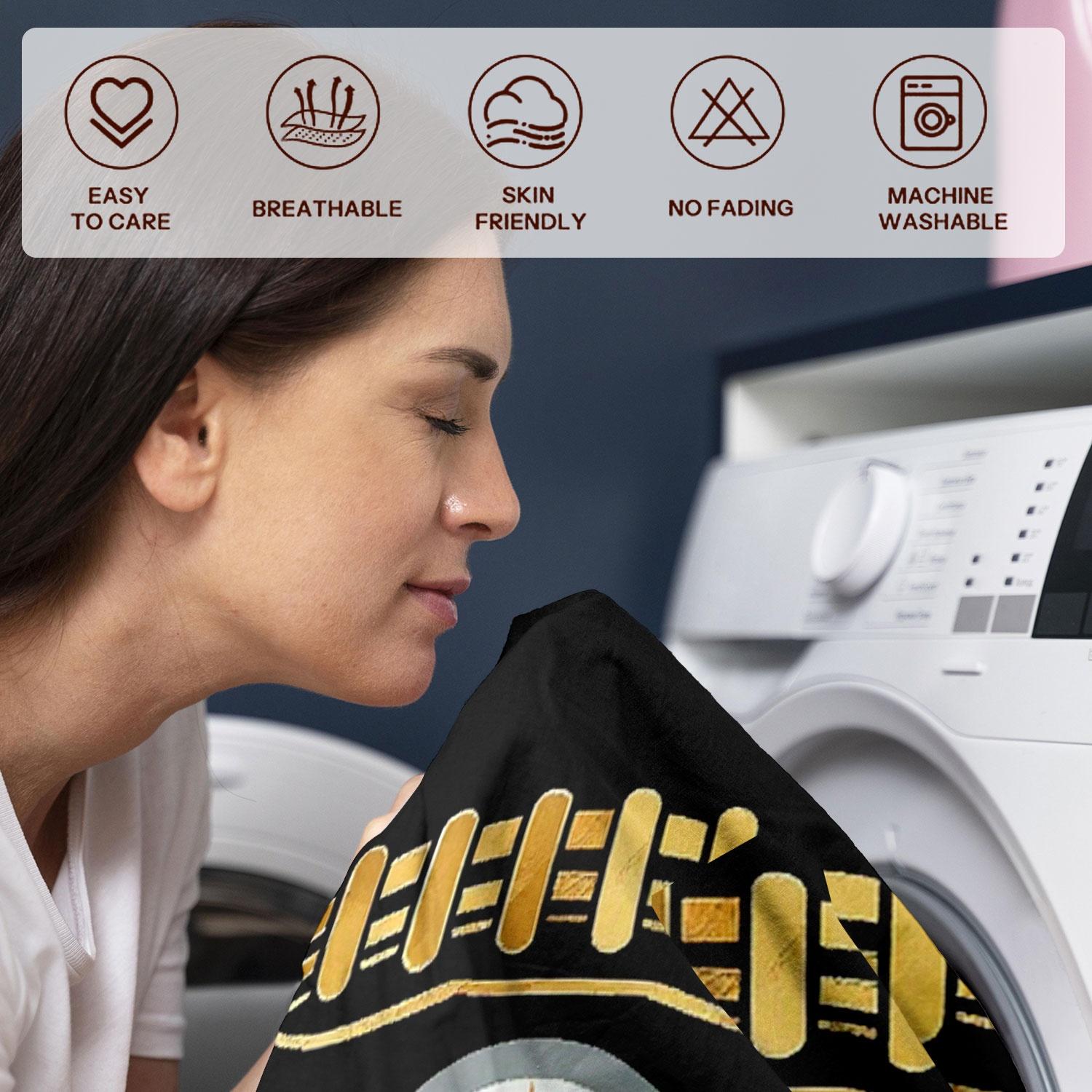 1pc Pittsburgh Steelers Football Eye Field Design Flannel Fleece Throw Blanket, Super Soft Plush Microfiber Warm Cozy Lightweight Anti-pilling for Couch Sofa Bed Living Room Office, Adults Men Women