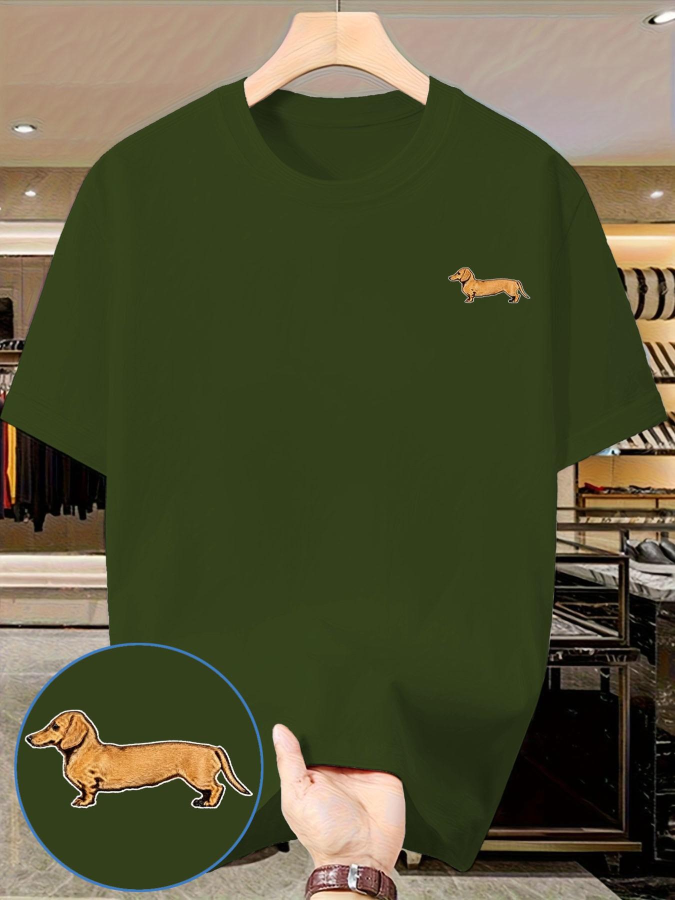 Classic Hot Dog Print T-Shirt, Men's Casual Slim-Fit Short Sleeve Top, Trendy Streetwear for Daily Wear, Comfortable & Stylish Design