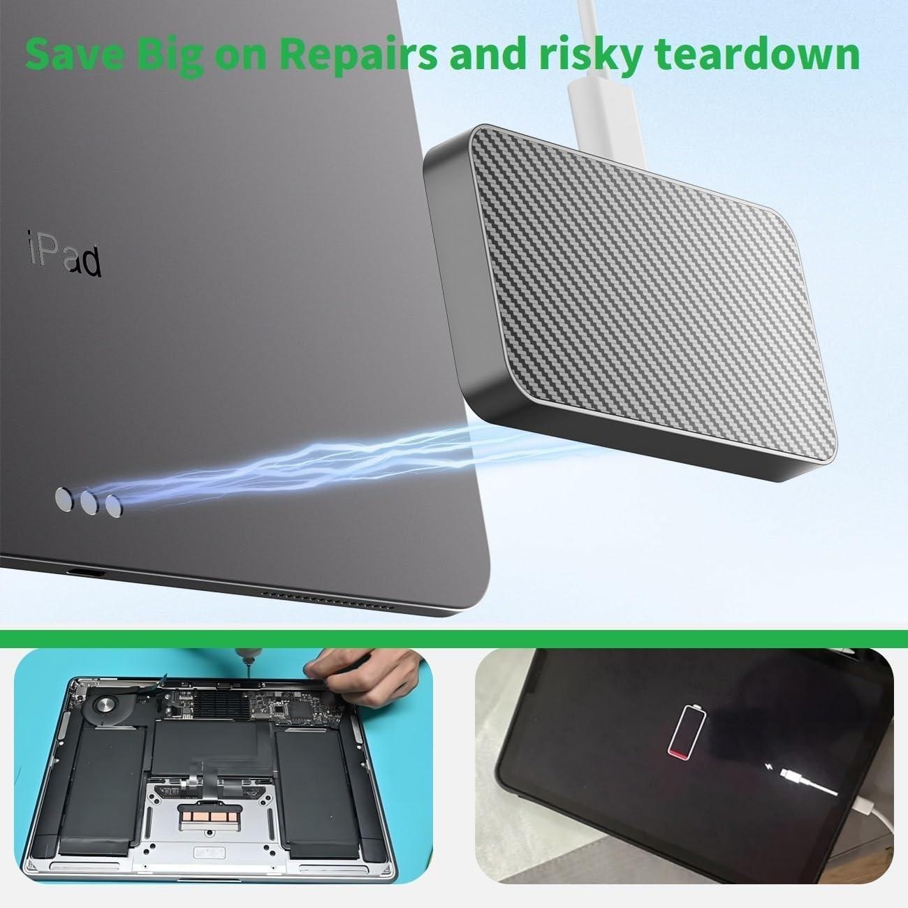 Magnetic Wireless Charger for iPad Pro (1/2/3/4/th)&ipad Air 10.9inch (4/5th ) &ipad Air 11inch (M2/M3) ONLY, Portable Fast Charger, 18W Fast Charging Smart Connector Charger, Aluminum Alloy Wireless Charging Pad with USB-C Cord Cable