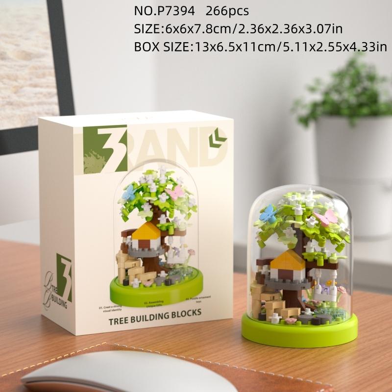 Spring Summer Autumn Small Particle Building Blocks Tree House, Dust Cover Included, Back-To-School DIY Gift, 2026 Trending Toy Present