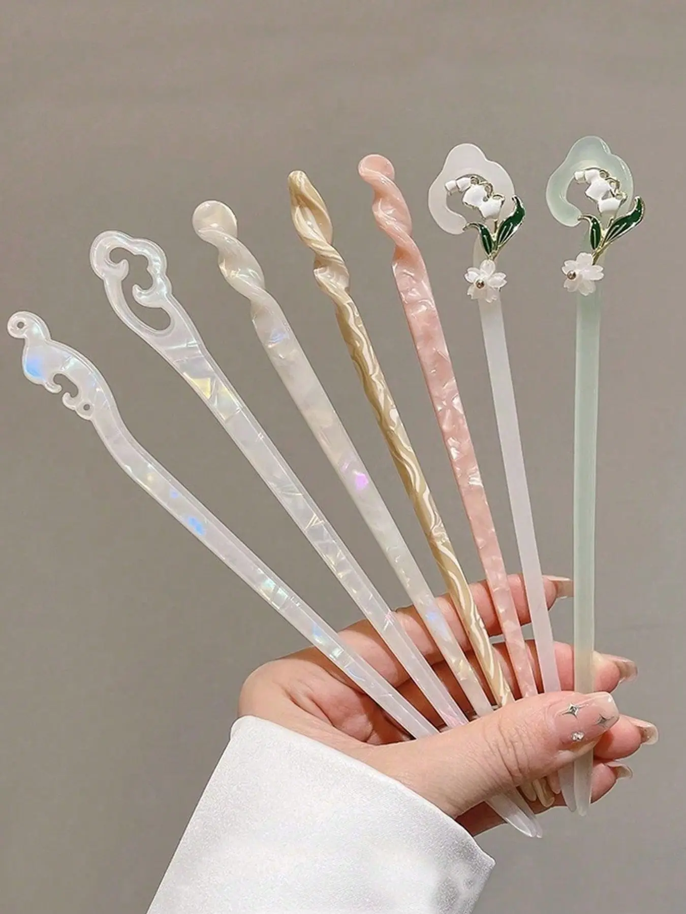 Women's New Traditional Flowery Hanfu Hairpins, Luxurious Elegant Accessories, Perfect for Daily Wear, Simple Design, All-Season Use, Hair Clips