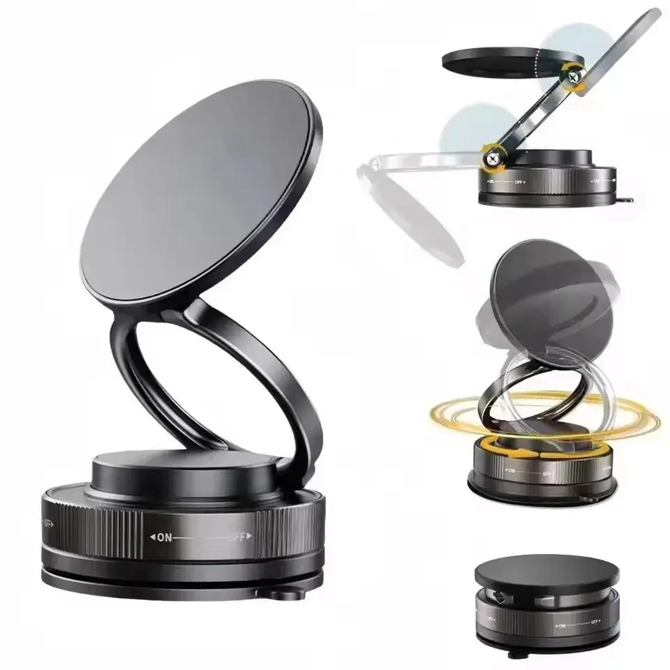 2026 New Vacuum Magnetic Phone Holder for Car - Suction Cup Phone Mount for MagSafe, 360° Rotatable Portable Strong Magnet Stand