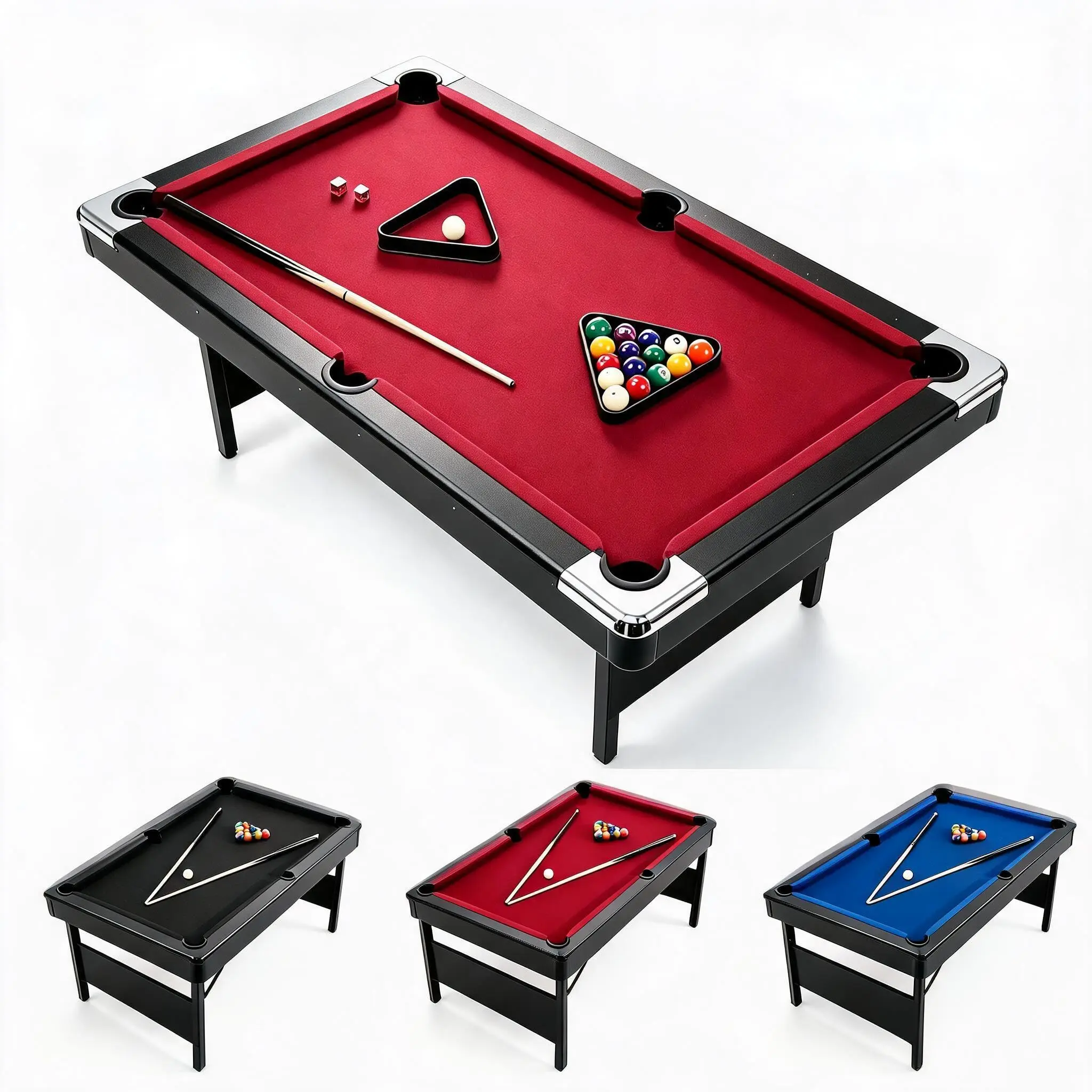 Garvee 7 ft Foldable Portable Billiards Pool Table - Indoor Use, Easy Storage, Convenient Transport, Ideal for Home Entertainment, Pool/Billiards