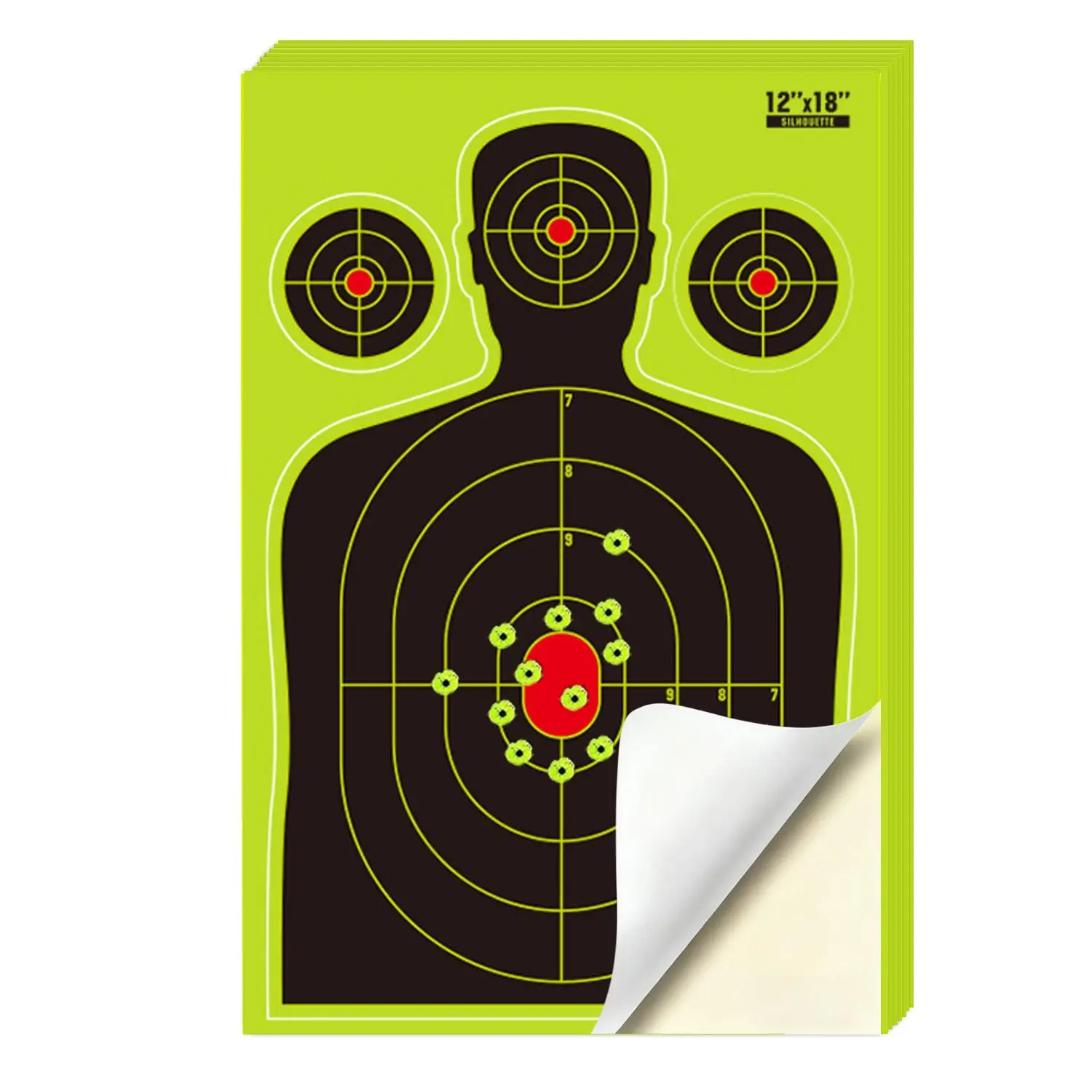 Self-Adhesive Silhouette Splatter Shooting Targets – 5,10,20,30 Pcs 12x18 in Instant Feedback Targets for Indoor & Outdoor Archery Training, Target
