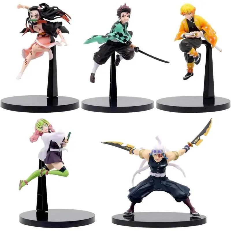 2026 Hot selling toys Anime Demon Slayer Kamado Tanjirou Zenitsu Figure Toys Kimetsu no Yaiba Nezuko Kamado Uzui Tengen PVC Figurine Model Dolls Gifts Internet-famous toy