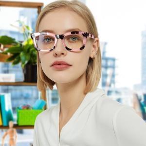 DEAAOK 3 Pack Oprah Style Reading Glasses for Women Blue Light Blocking Square Fashion Readers with Spring Hinge Computer Eyeglasses