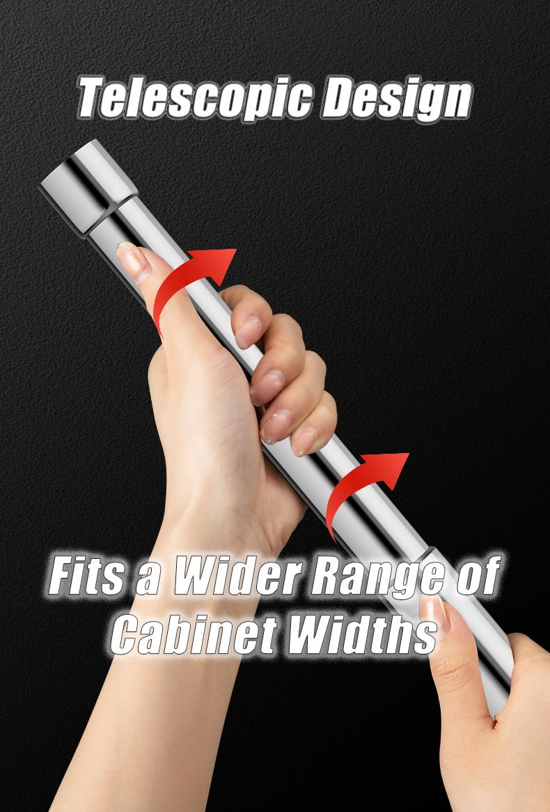 2-Piece Multifunctional Extendable Rods, Adjustable Metal Bars for Closet Storage, Durable Expandable Hanger & Clothesline, Space Saving