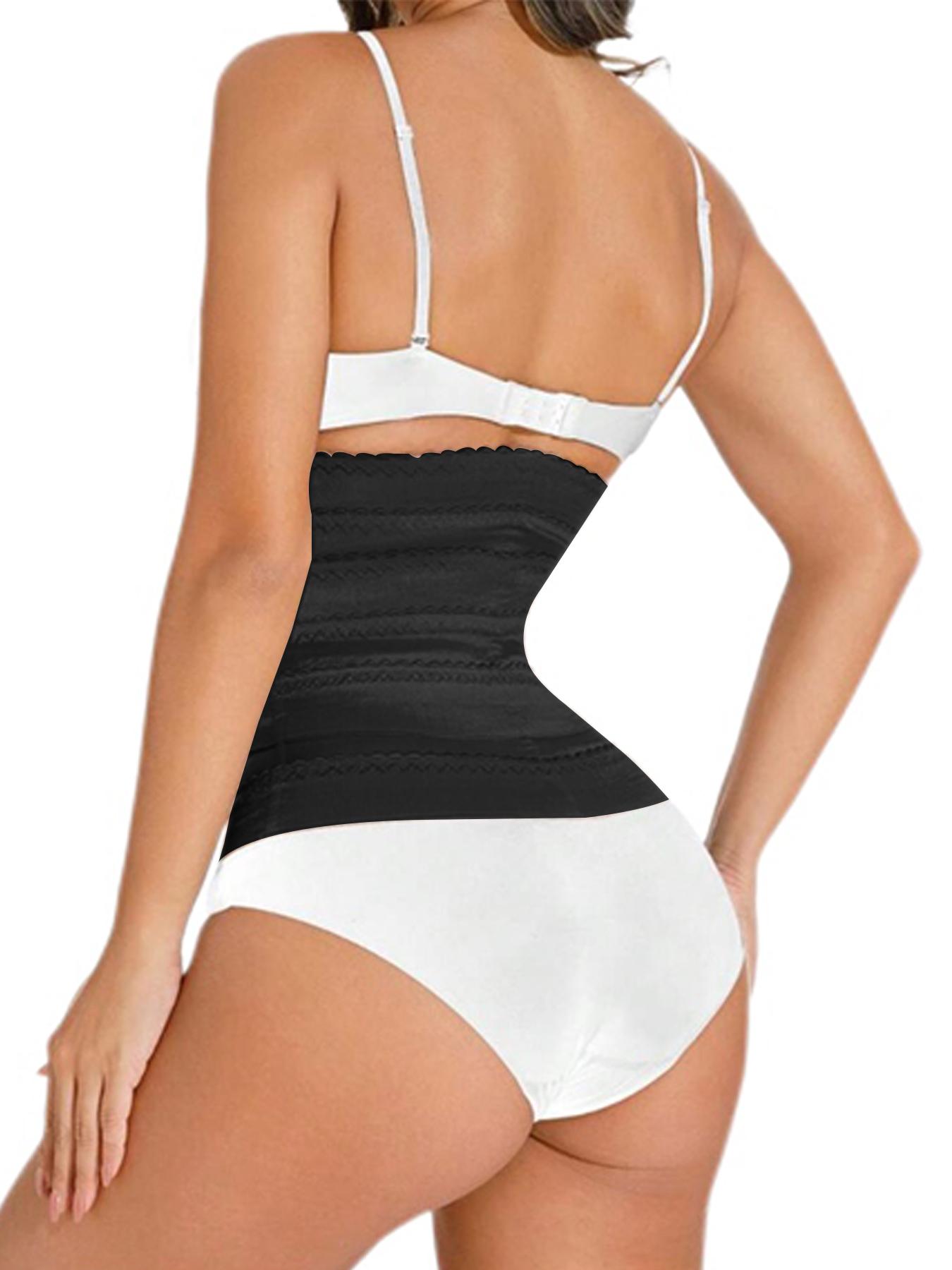 Women's Solid 3-sectional Hook & Eye Waist Trainer, High Stretch Tummy Control Corset Waist Shaping for Daily Wear, Women Shapewear Clothes Adjustable Halloween dailydrip comfyessentials midsize tiktokshopbacktoschool Underwear Womenswear