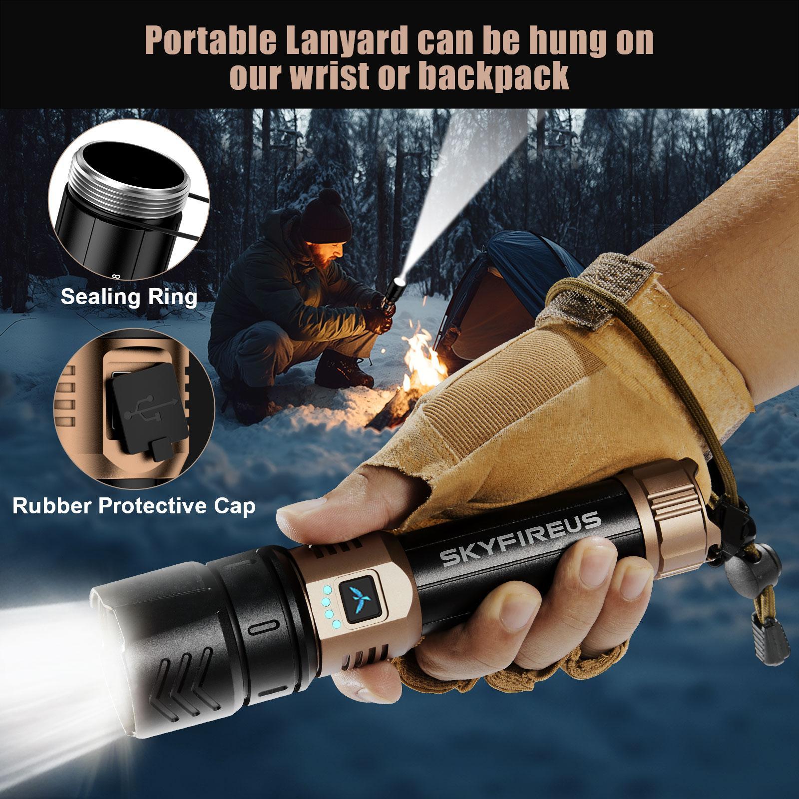 SKYFIRE Model 1097 LED Flashlight – Super Bright, Rechargeable Torch with Zoom & Ignition Lens, 4 Modes, Waterproof Tactical Light for Camping, Outdoors & Emergencies#Summervibes summergarden SKYFIRE Model 1097 LED Flashlight – Super Bright, Rechargeable Torch with Zoom & Ignition Lens, 4 Modes, Waterproof Tactical Light for Camping, Outdoors & Emergencies#Summervibes summergarden