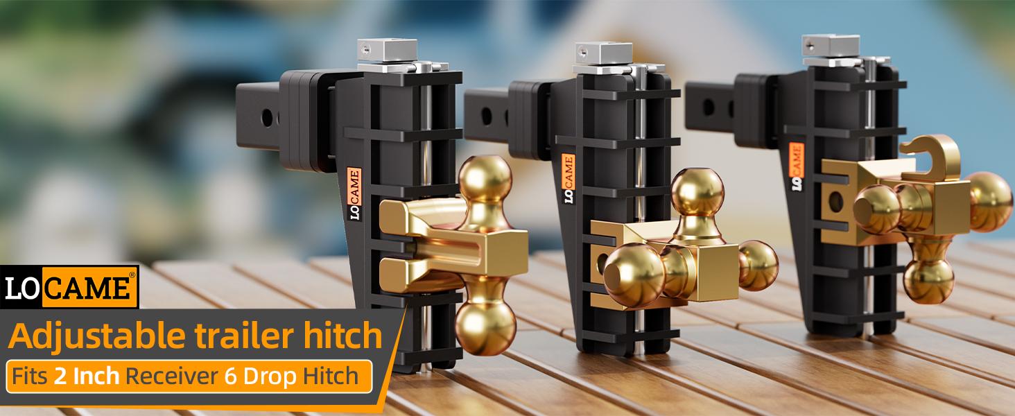 Adjustable Trailer Hitch 2" Receiver 6" Drop Tow Hitch GWT 25000LB Heavy Duty US